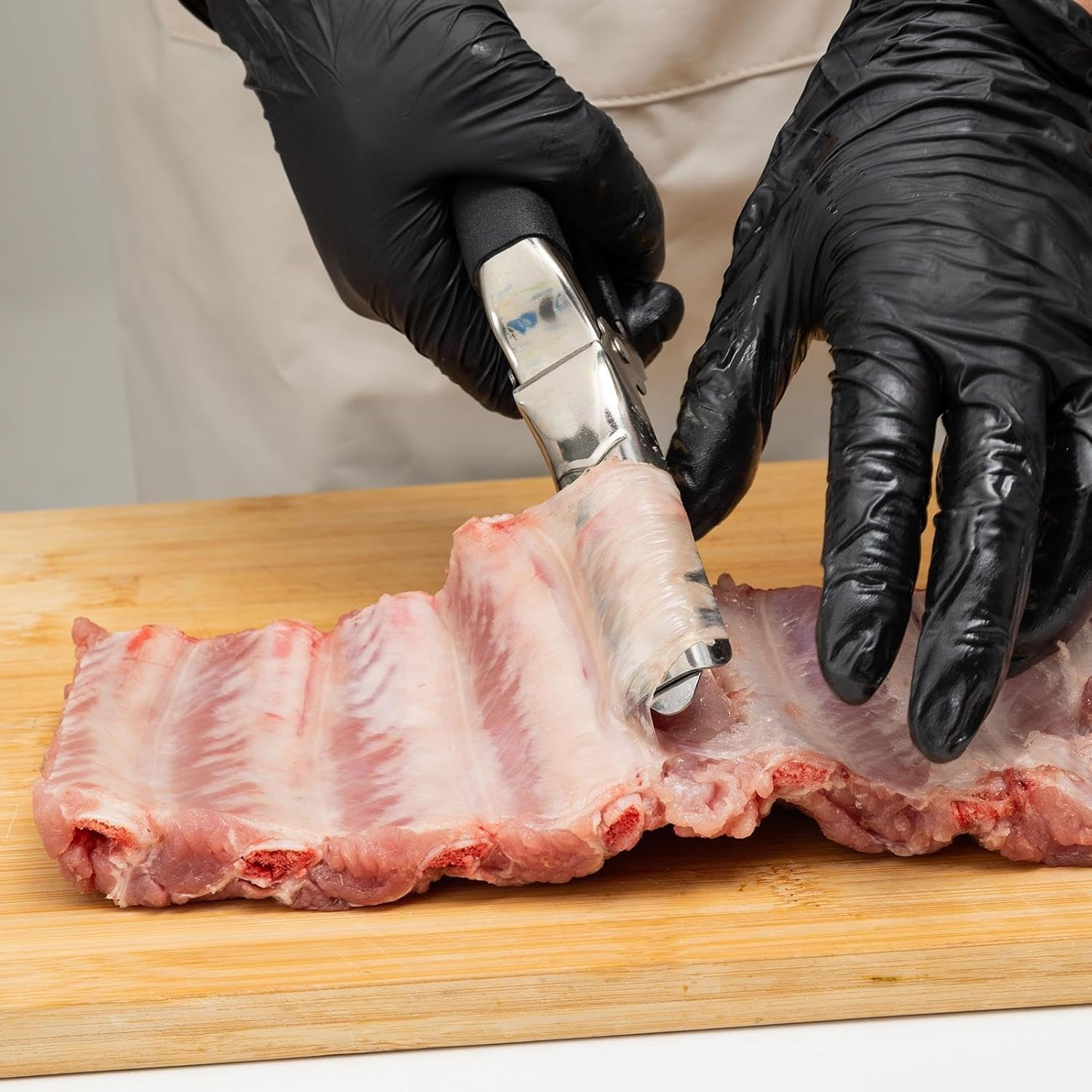 Rib Membrane Tool - BBQ Rib Membrane Remover Tool - Heavy-Duty Stainless Steel Kitchen Gadget for Home Meal Preparation Professionals Beginners Cooking Lovers