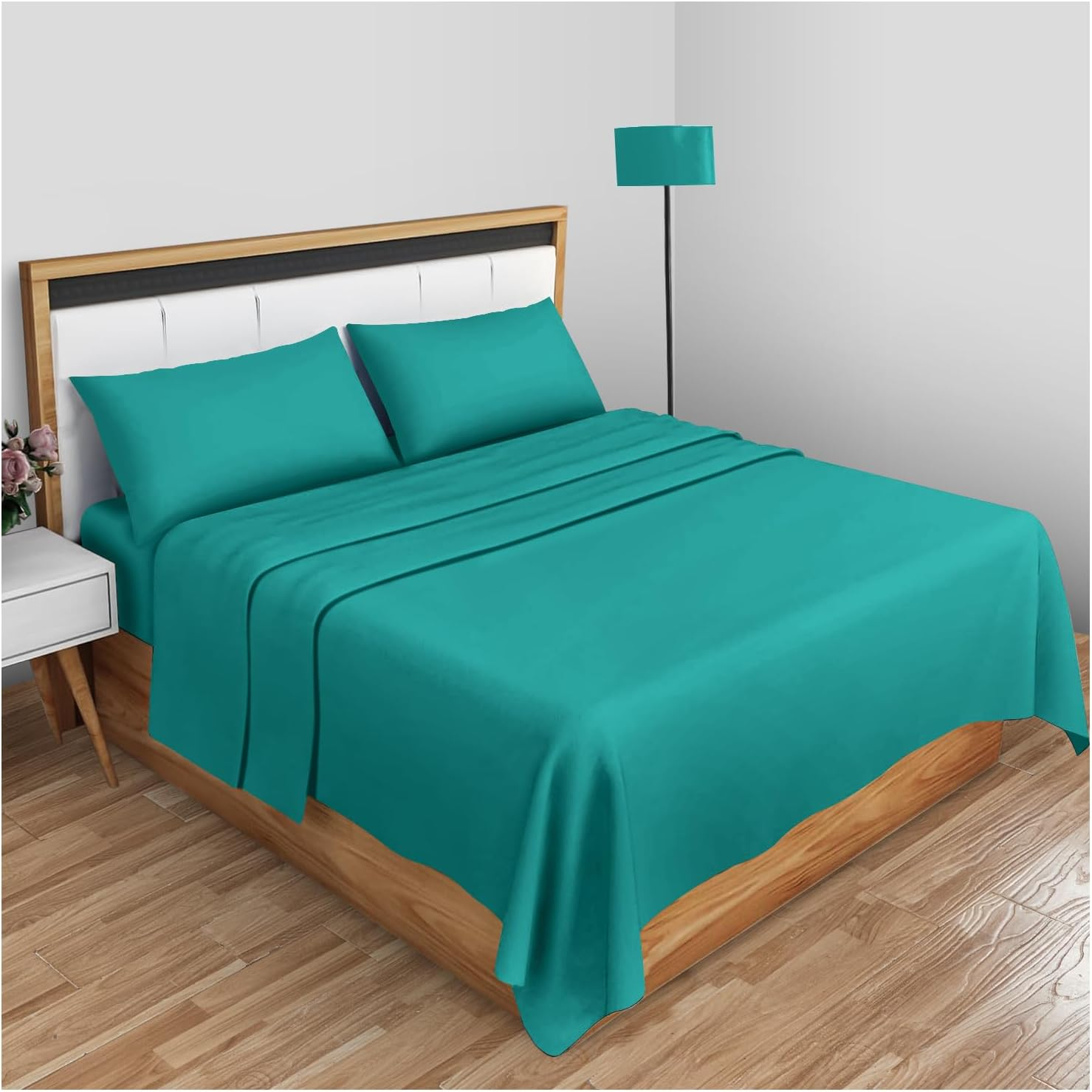 Gaveno Cavailia Super Soft Plain Dyed Diamond Flat Sheet [ Single - Deep Teal ]