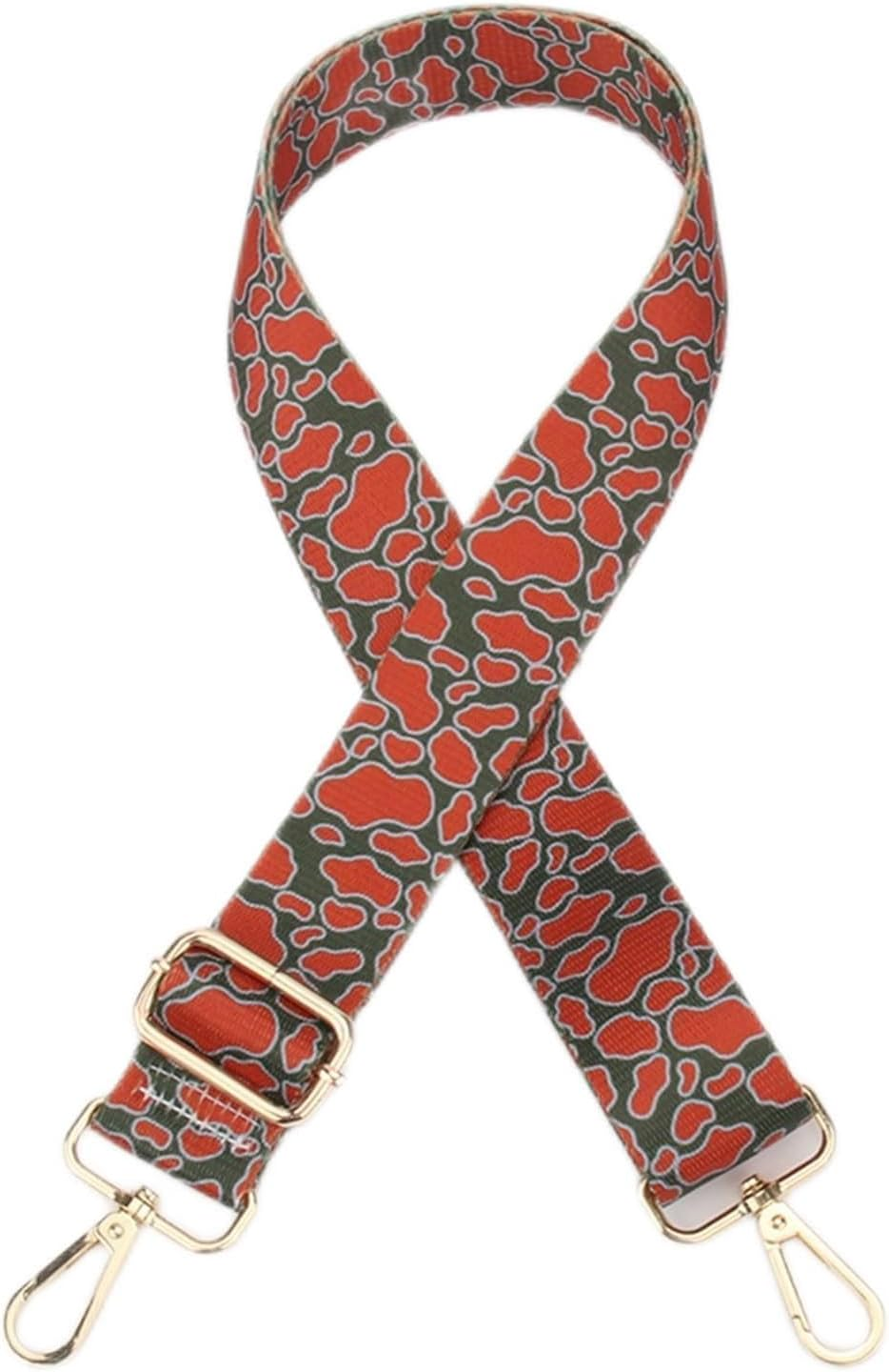 Shoulder Strap 3.8Cm Camouflage Wide Bags Strap 80-140Cm Adjustable Single Shoulder Crossbody Bag Belt Replacement Handbags Accessories Crossbody Handbag Replacement Strap (Color : Orangegreen, Size