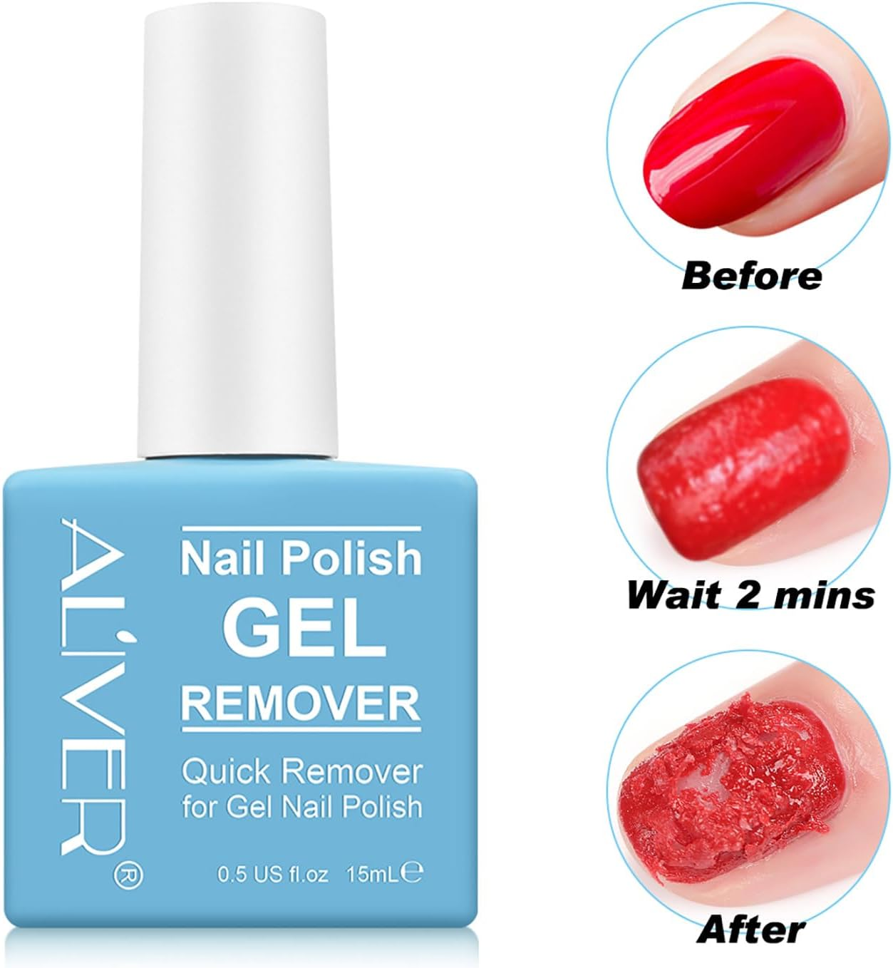 Gel Nail Polish Remover, Gel Polish Remover for Nails - Quickly & Easily Remove Nail Polish within 3-5 Minutes, No Need Tin Foil & Don'T Hurt Nails, Professional Non-Irritating Gel Nail Polish Remover (Blue) image number 4
