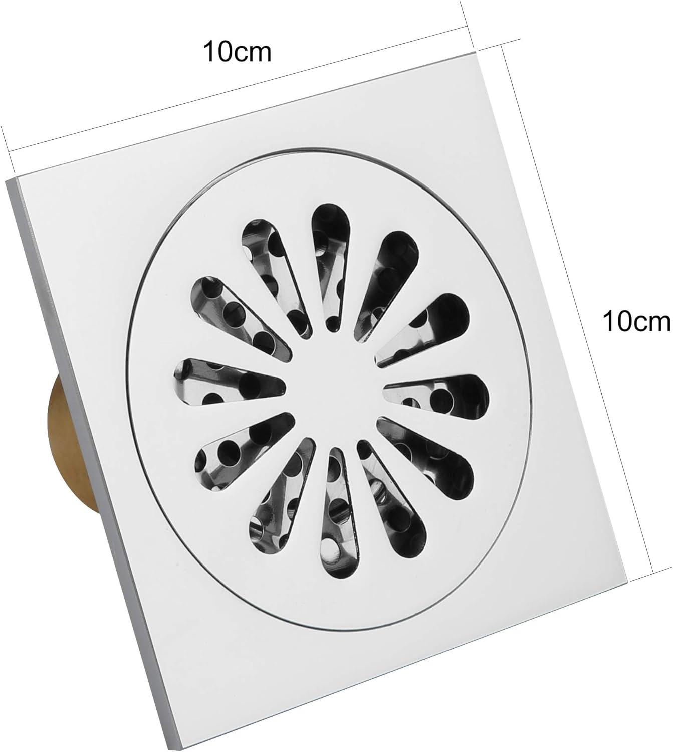 Square Floor Drain Thickened Stainless Steel Bathroom Tile Insert Floor Drainer Anti-Odor Anti-Clogging Shower Floor Drain with Removable Strainer- Waste Grate Strainer for Kitchen, Washroom, Hotel image number 5