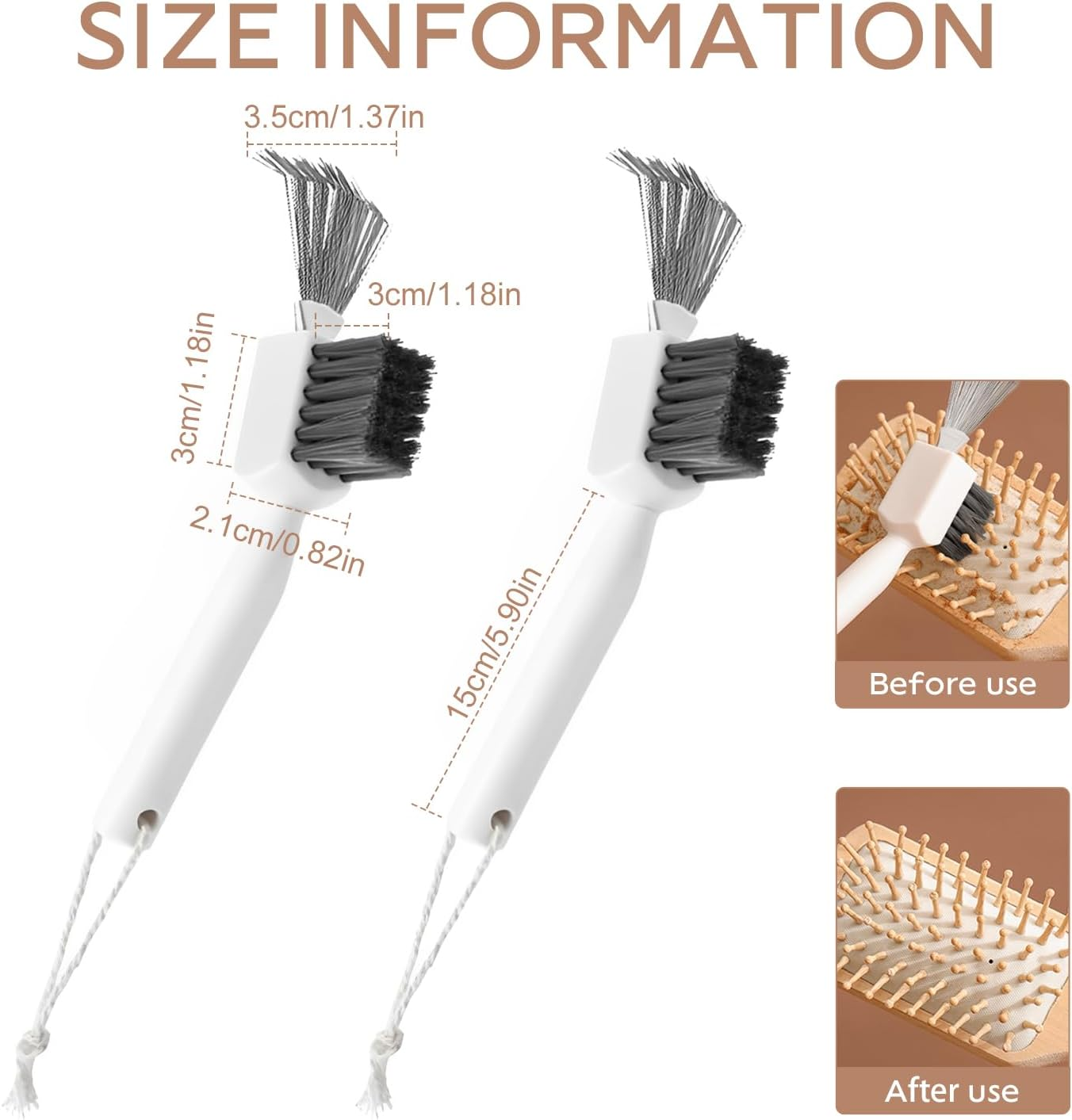 2 Pack 2 in 1 Hair Brush Cleaner,Hairbrush Cleaner Toolcomb Cleaner,Self Cleaning Hair Brush for Removing Hair and Dust Home or Salon Use image number 3