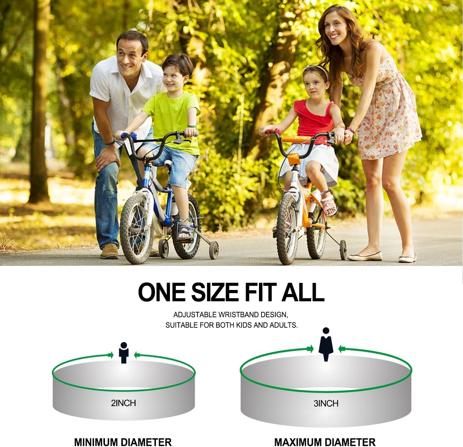 12 Pack Mosquito Repellent Bracelets, Deet-Free, Individually Wrapped PU Leather Insect & Bug Repellent Wrist Bands for Kids & Adults image number 1