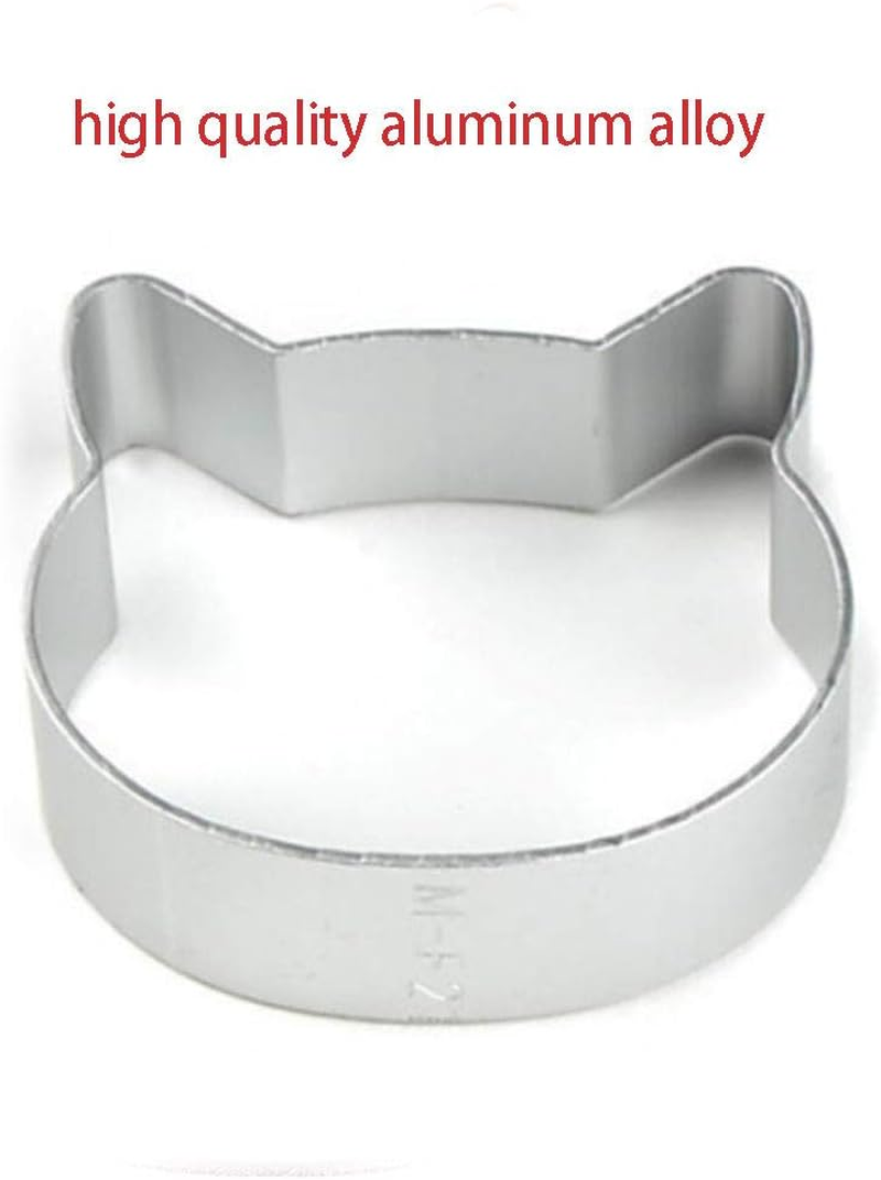 2 Pcs Cookie Cutters, Aluminum Alloy Cartoon Cat Head Design Pastry Cookie Cutter Suitable for Cookie Cake Fondant DIY Baking Bakeware Decoration