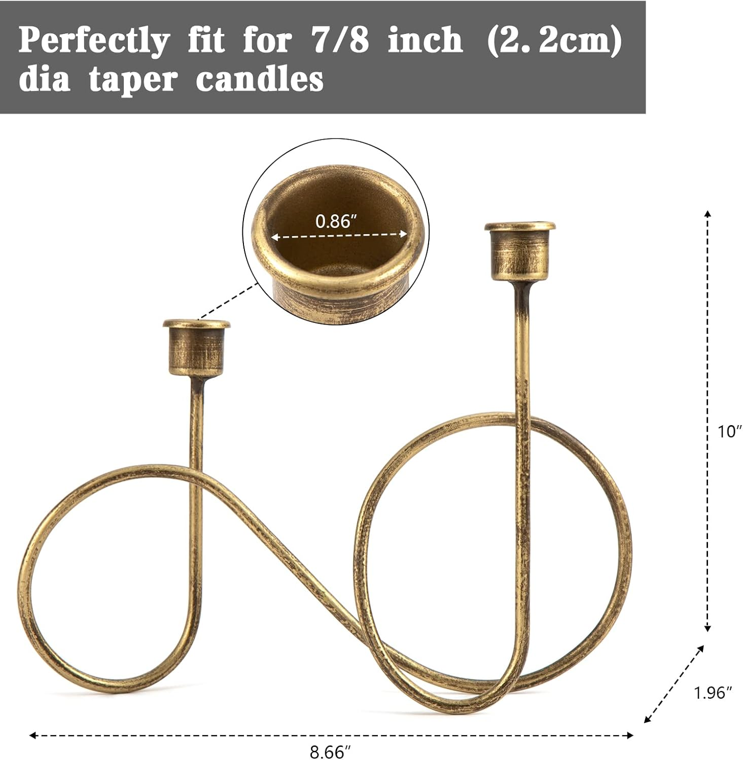 Twisted Brass Style Candle Holder, Candlestick Holder for Table Decoration, Holiday, Wedding, Housewarming image number 4