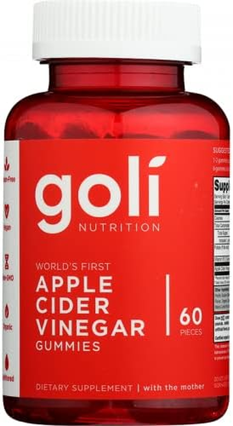 Goli Apple Cider Vinegar 60 Gummies Bottle ACV with the Mother image number 1