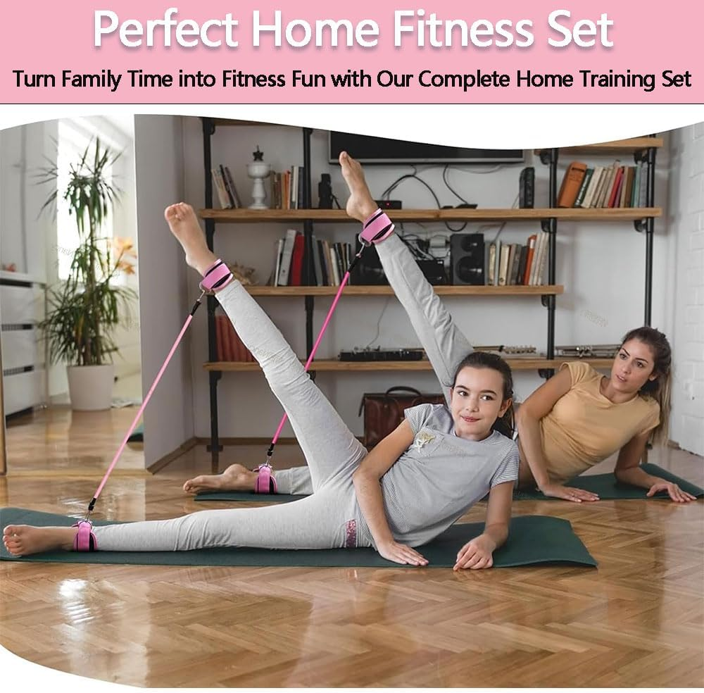 Ankle Resistance Bands with Cuffs &ndash; 3-Piece TPE Exercise Bands Set for Legs, Glutes, and Hip Training, Durable Workout Bands for Kickbacks, Home and Gym Fitness