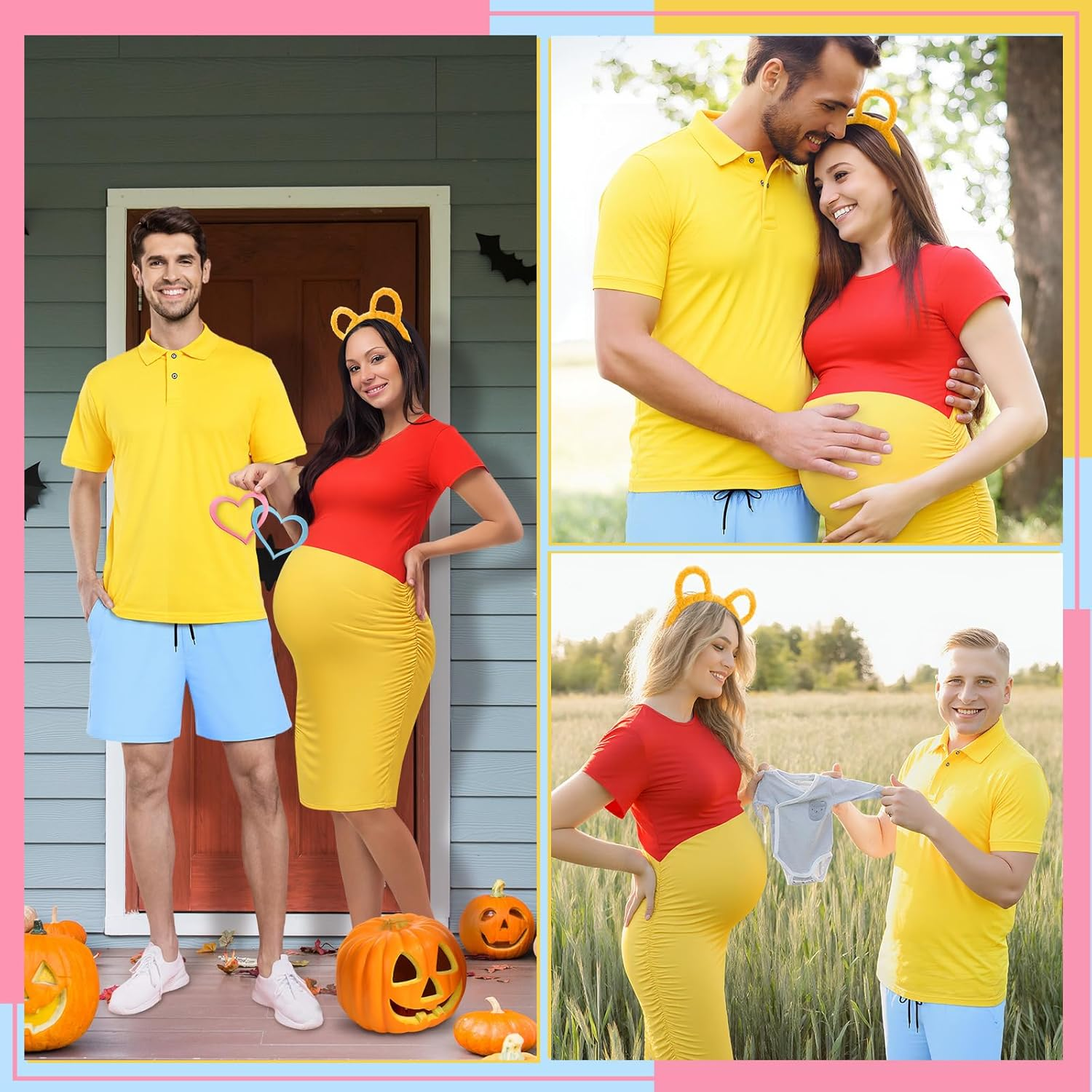4 Pcs Halloween Maternity Costume New Parents Couple Outfit Dress Pregnancy Cloth for Women New Daddy Mommy Party image number 6