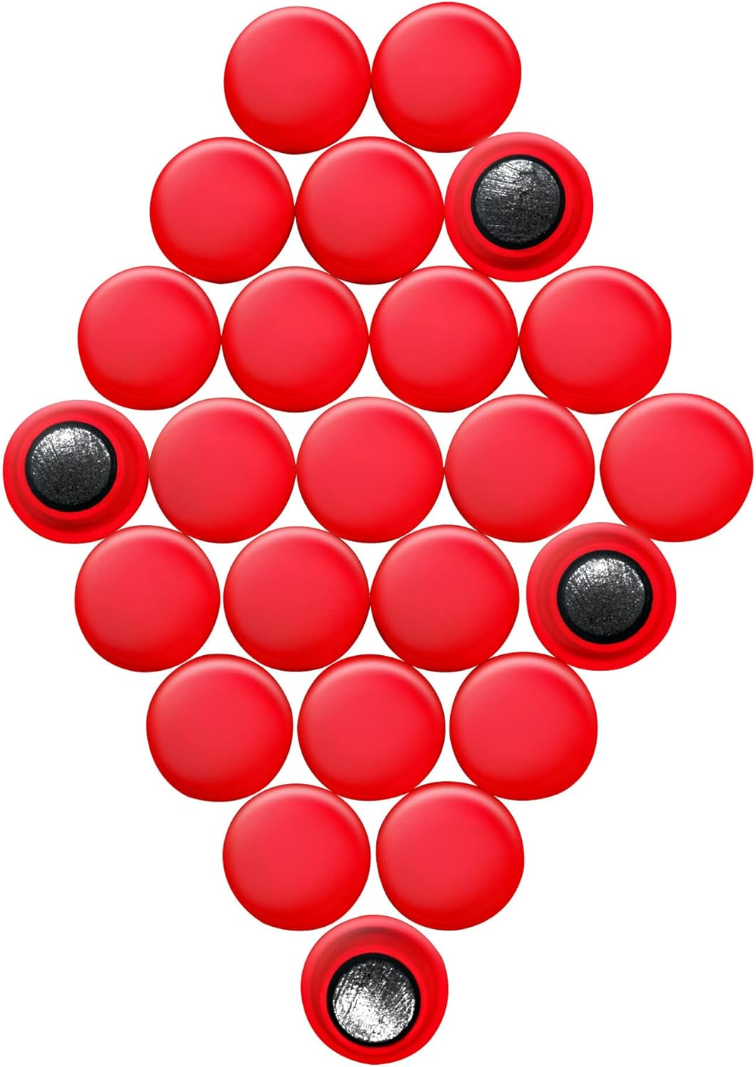 Small Red Planning Office Magnets for Fridge, Whiteboard, Noticeboard, Filing Cabinet - Pack of 24
