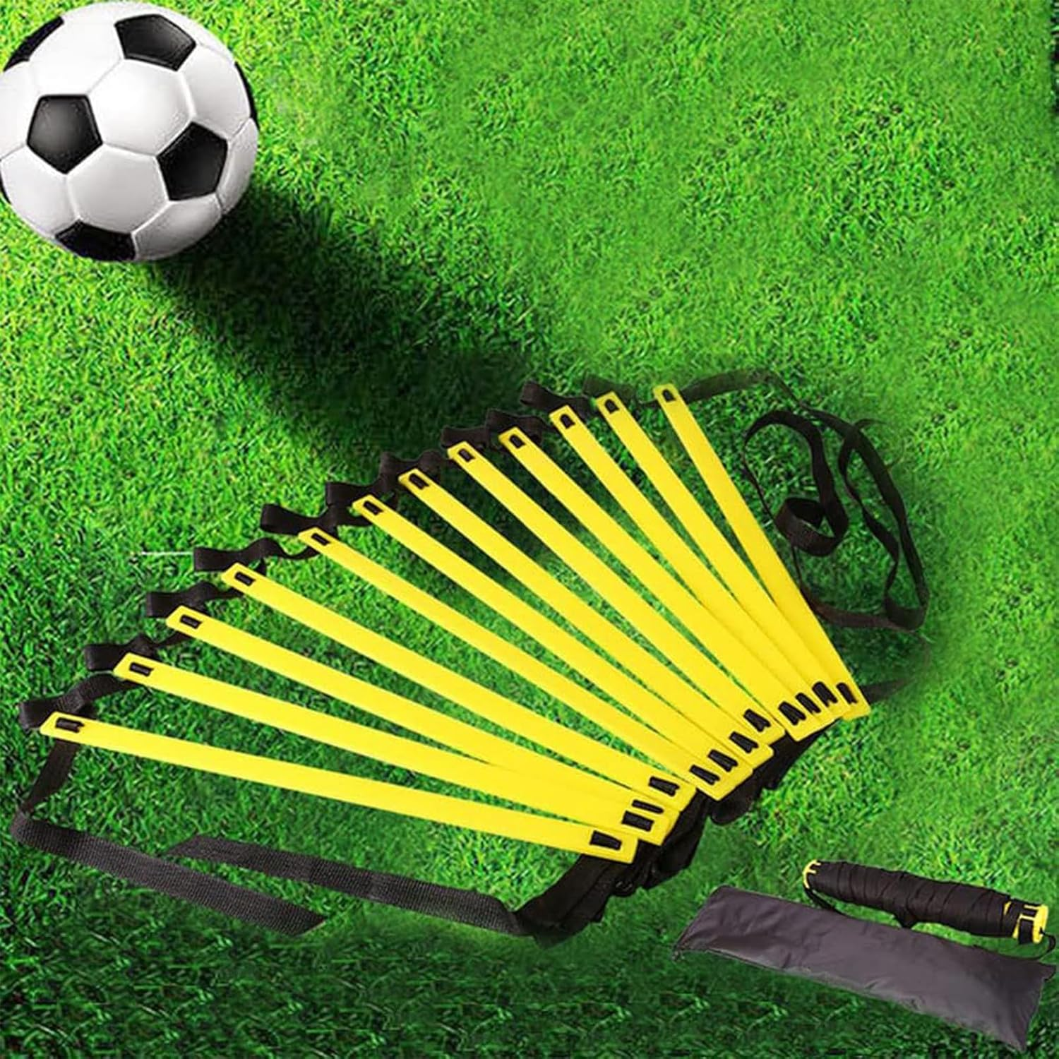 Speed and Agility Training Equipment,6M Agility Ladder Set with 5 Adjustable Agility Hurdles,Speed Training Agility Hurdles for Athletes Soccer Training Equipment Set for Kids Youth Adults image number 5