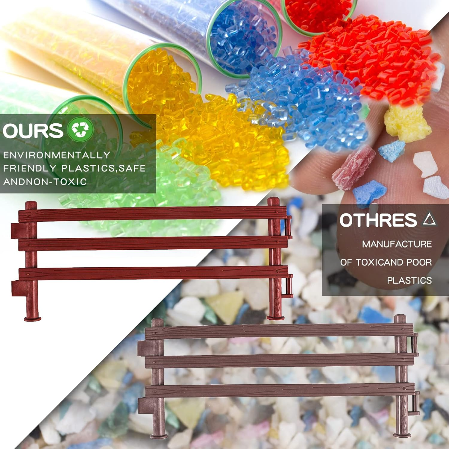 40PCS Corral Fence Toy Accessories Panel Set Farm Corral Fence with Gate Horse Paddock Barn Farm Animals for Toddlers Kids Preschool Educational Gift Sets image number 1