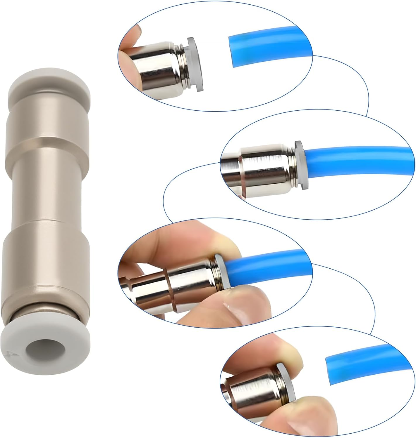 Emsea 2PCS Pneumatic One-Way Check Valve Inner Diameter 4Mm 9.9X39.2Mm Nickel-Plated Brass Compressed Air Connector for Vacuum Air Compressor Pump