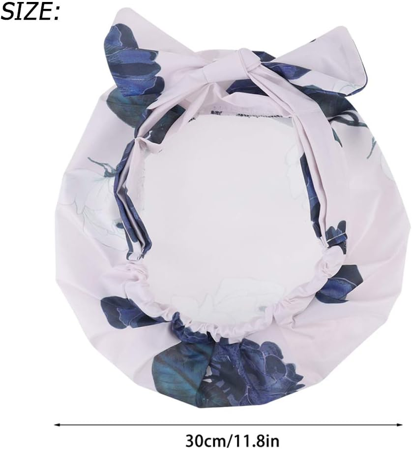 Reusable Shower Caps for Women Flexible Bathing Caps for Women Waterproof Adjustable Shower Cap Bathing Closed Design and Easy to Wear image number 2