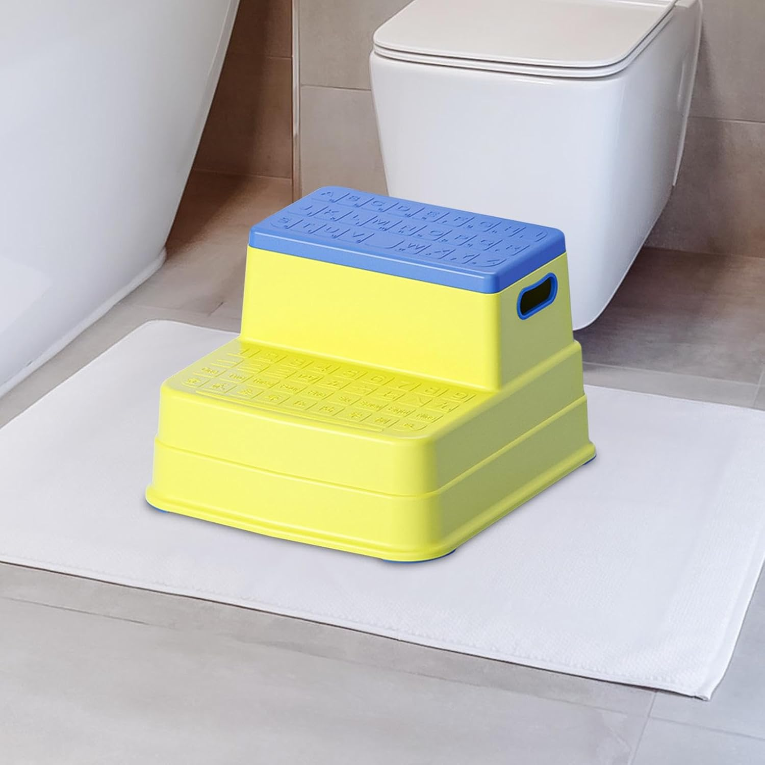 Koolsoo 2 Step Stool for Kids Toddler Step Stool with anti Slip Surface Kitchen Helper Stool Toilet Stool for Toilet Training Potty, Yellow