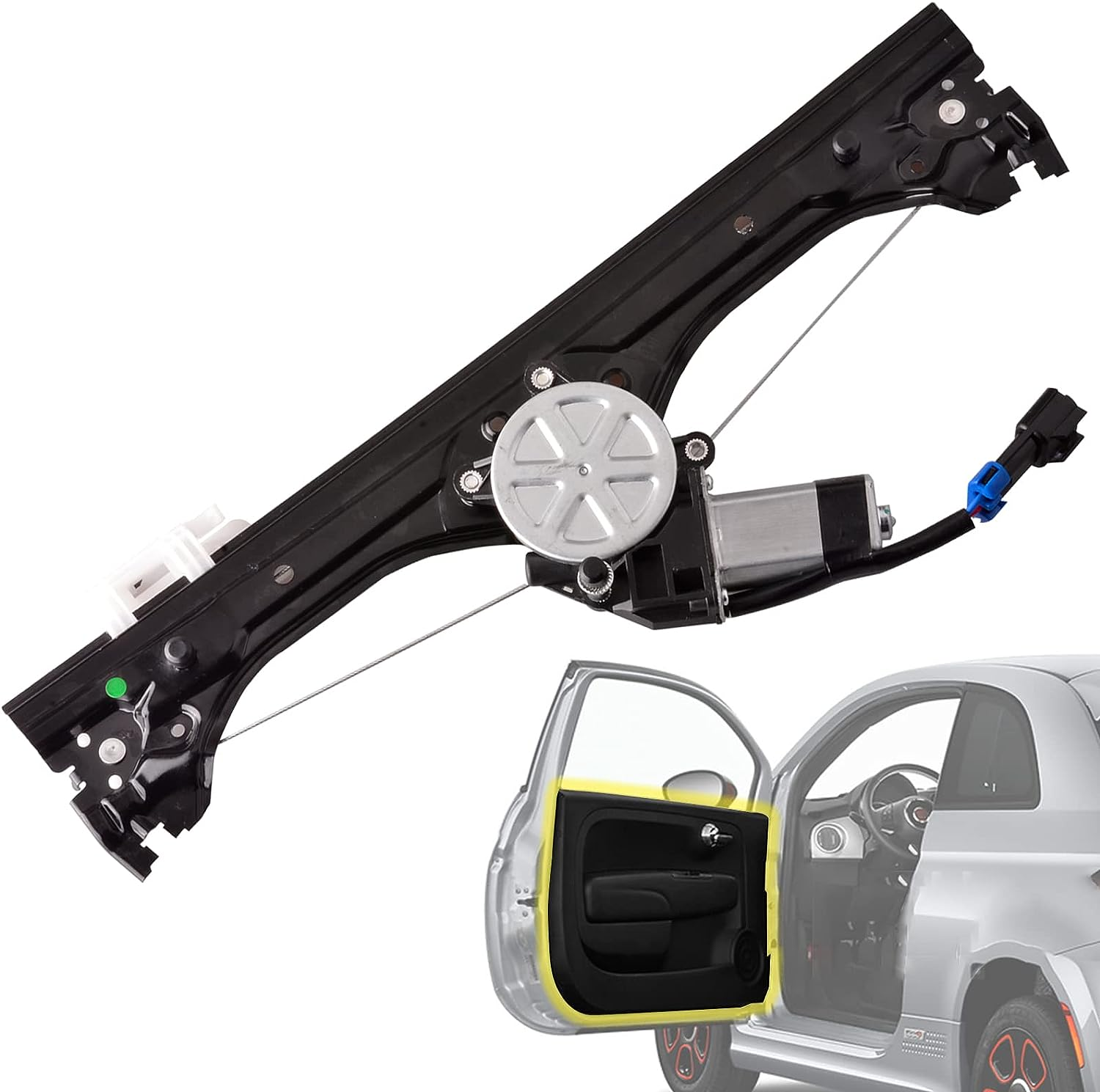 Predep Front Left Driver Side Power Window Regulator with Motor Assembly Compatible for Fiat 500 1.4L 2012-2019, Replacement 751-648 68070267AC 68070267AD 68070267AE image number 3
