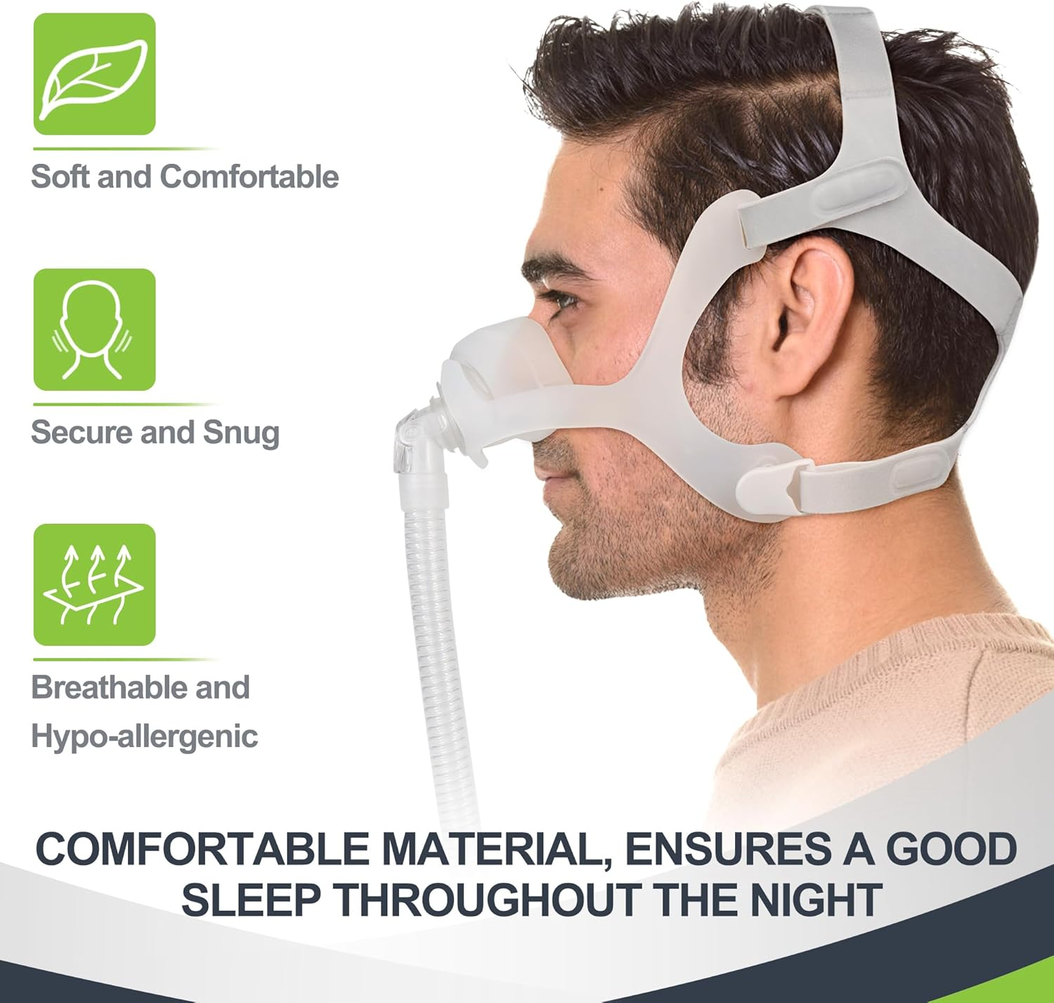 Replacement Set for WISP, Including Cushion(L), Silicone Frame, Headgear, Tube and Clips in One Pack, Great-Value Supplies by Airsmart image number 2