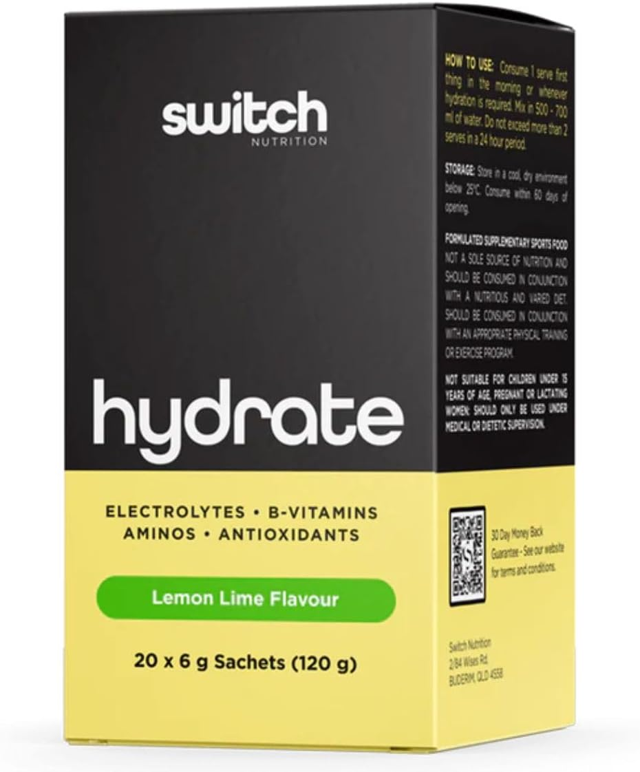 Switch Nutrition Hydrate 20 Sachets Lemon Lime image number 6