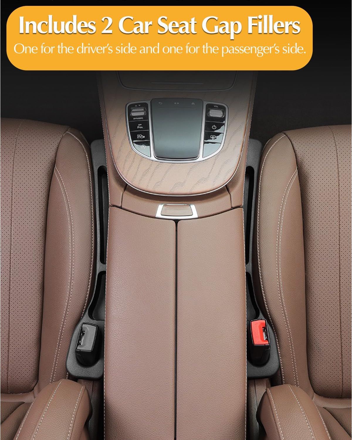 2PCS Car Seat Gap Filler Organizer, Upgraded Gap Filler for Car with Cellphone Storage Slot, Soft Foam Drop Stop Car Seat Gap Filler, in between Car Seat Catcher, Fits Most Vehicles image number 4