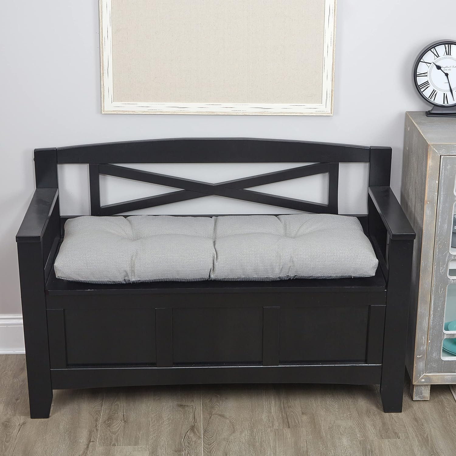 Klear Vu the Gripper Omega Non-Slip Tufted Bench Cushion for Indoor Furniture, Entryway Storage, Bay Window, Corner Nook or Piano Seat, 35 Inches, 04 Gray - 16 Coral image number 7