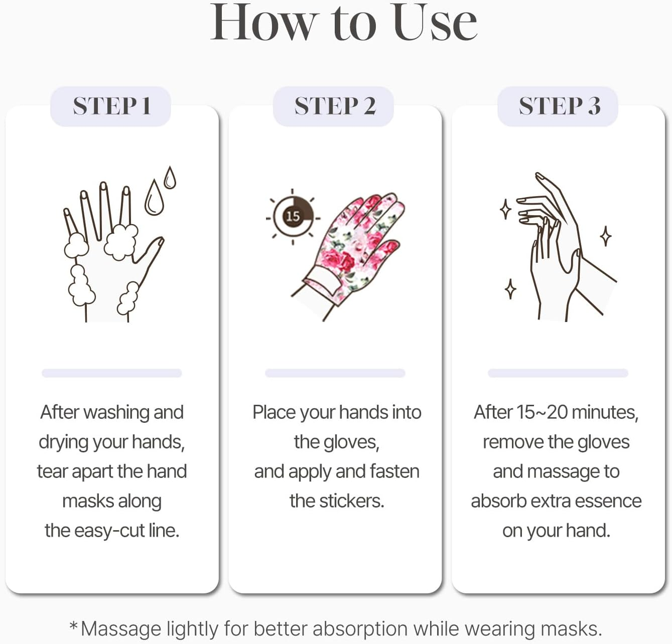 PETITFEE Rose Petal Satin Hand Mask (5Pairs) - Intensive Nourishing, Moisturizing Gloves, Rose Scented Hand Repair Masks with Peptide, Collagen, Shea Butter for Silky Smooth Hand Treatment image number 3