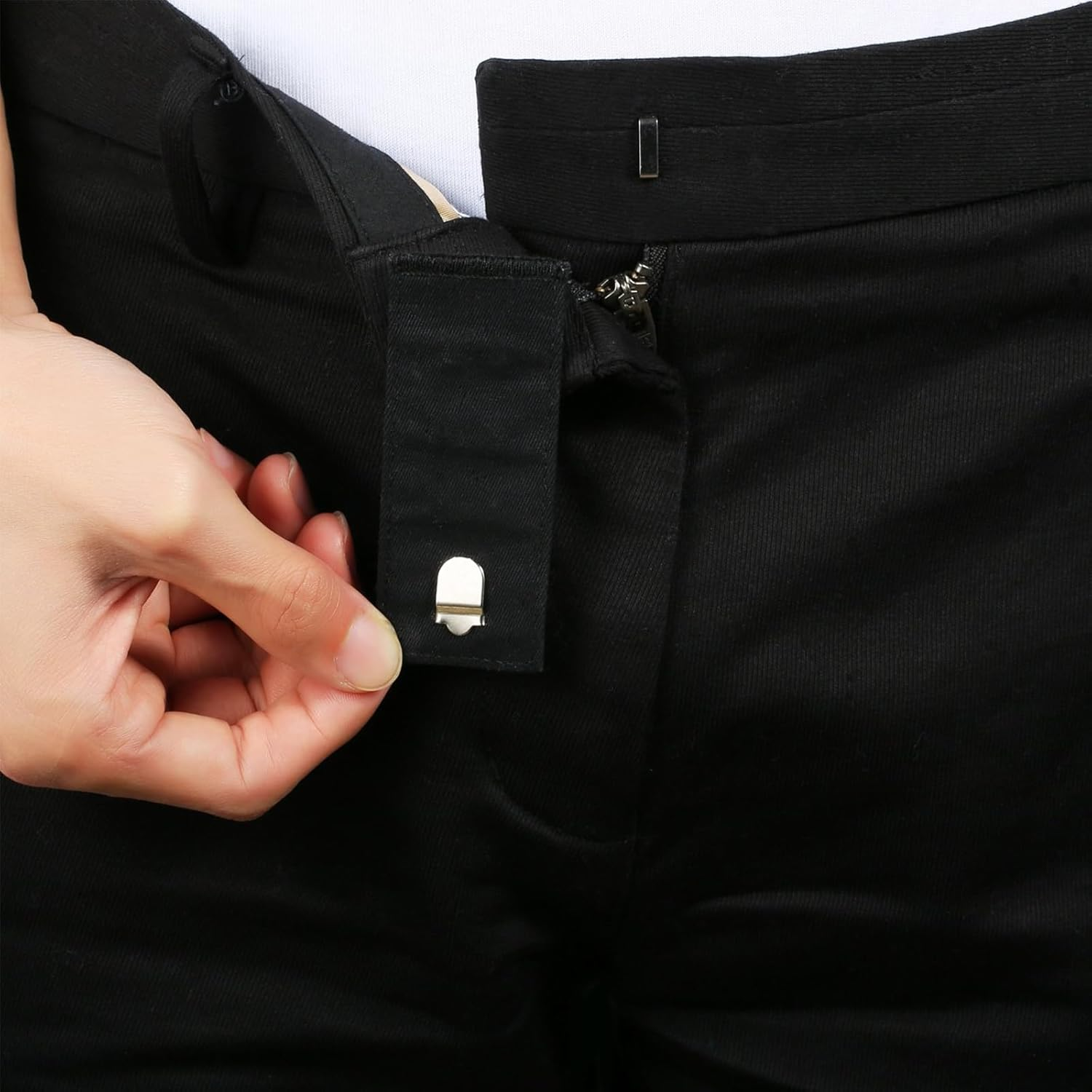 MAEZOE 10PCS Pants Waist Extenders with Metal Hook, Button Extender for Pants, Elastic Waistband Button Extender for Women Men image number 6