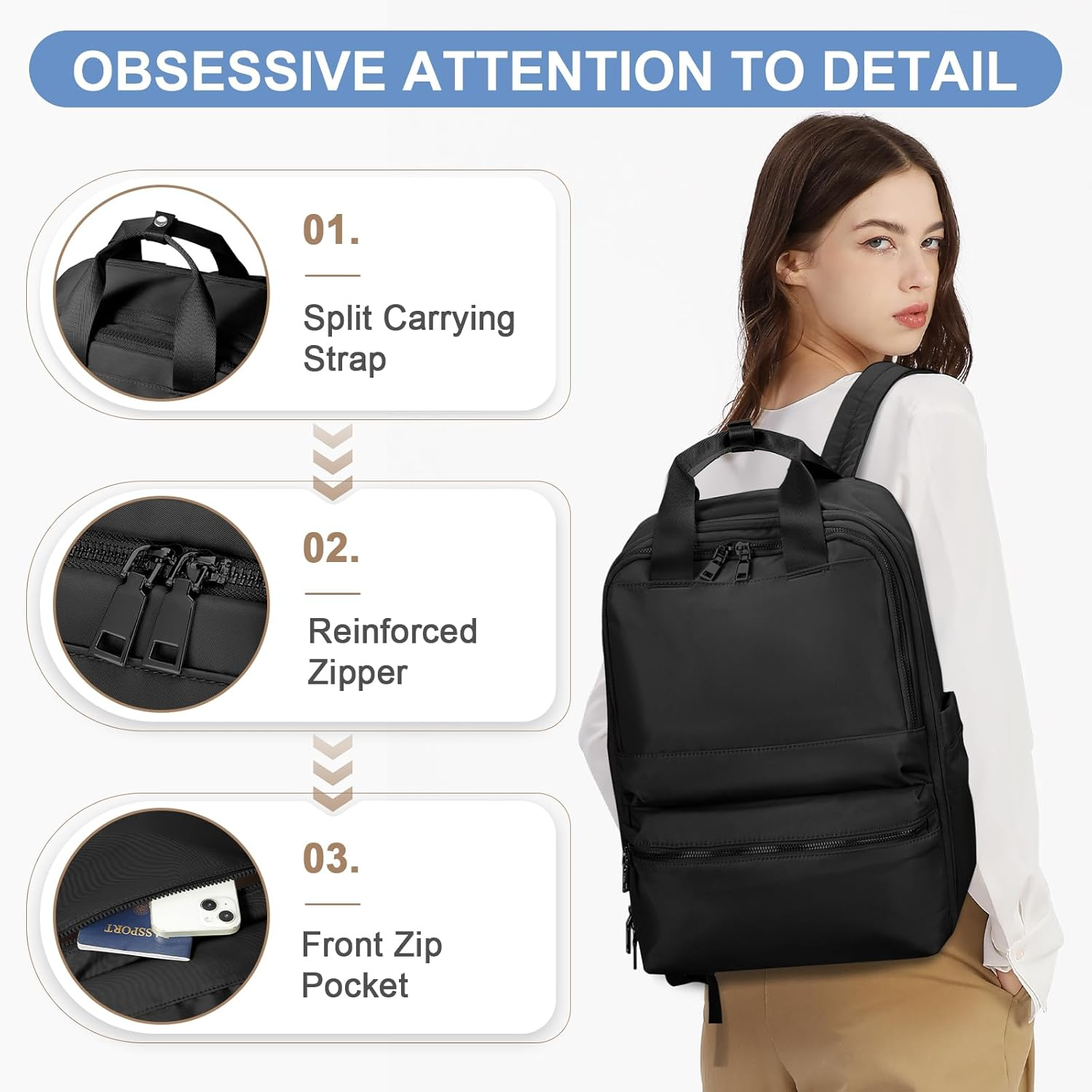 Pakembl Large Travel Backpack for Women Laptop Backpack Men Carry on Backpack Portable Computer Backpacks anti Theft Backpack Casual Daypack Fit 14 Inch Laptop