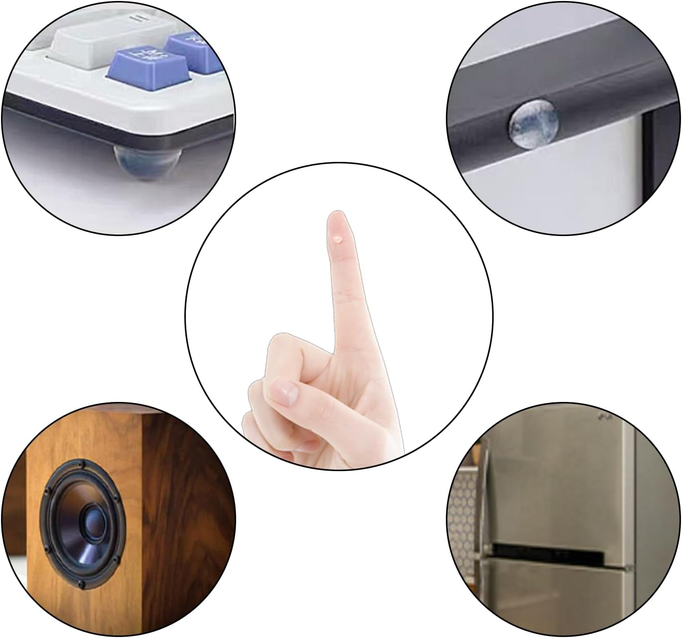 ONBPIY 100-Piece Clear Self-Adhesive Rubber Bumpers - Furniture Protector Pads for Drawer Cabinet Door Table Laptop Surface image number 1