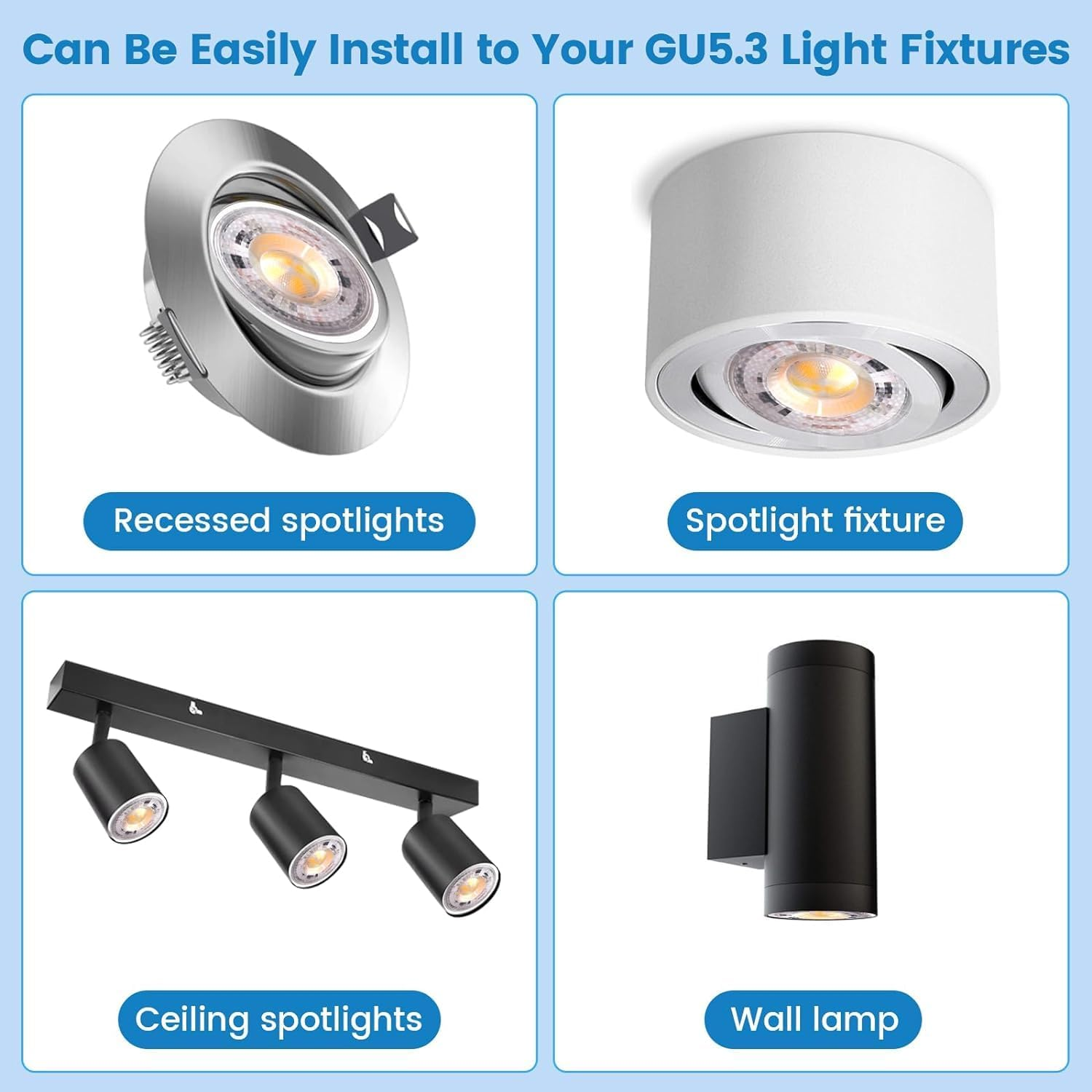 Bonlux GU5.3 LED Spotlight Bulb, 6W Equivalent to 50W Halogen Bulb, AC/DC 12V Bi Pin Base LED Light Bulb, MR16 38&deg; Beam Angle Natural White 4000K (Non-Dimmable, Pack of 6) image number 3