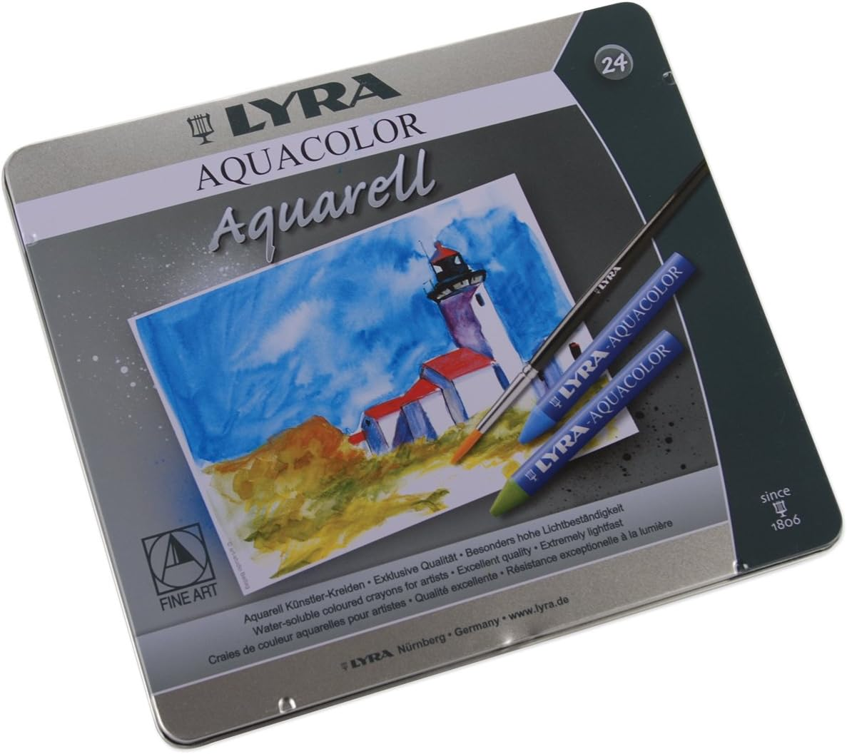 Lyra Aquacolor Wax Crayons Marker (48-Pieces Set) image number 4