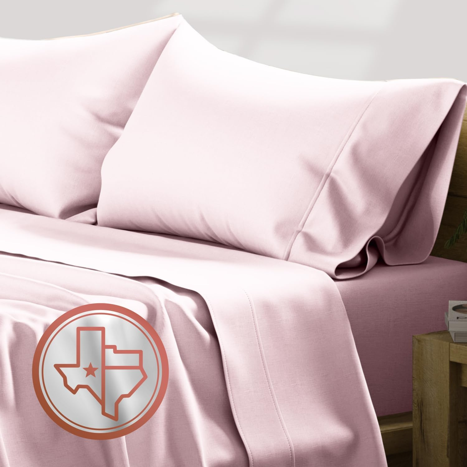 Pure Egyptian King Size Cotton Bed Sheets Set (King, 600 Thread Count) White Sheets and Pillow Cases (4 Piece) &ndash; Egyptian Cotton Sheets King Size Bed- Sateen Weave Sheets - 18&rdquo; King Deep Pocket Sheets