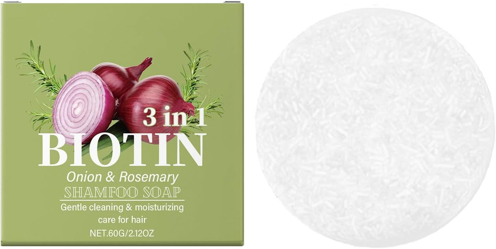 Onion Shamfoo Soap, Shampoo and Conditioner Bars, Shampoo Bar, Anti-Dandruff Shampoo, Moisturizing and Sulfate Free for Thinning Hair Care, for Anti-Hair Loss, Strengthening Weak Hair (3PCS)