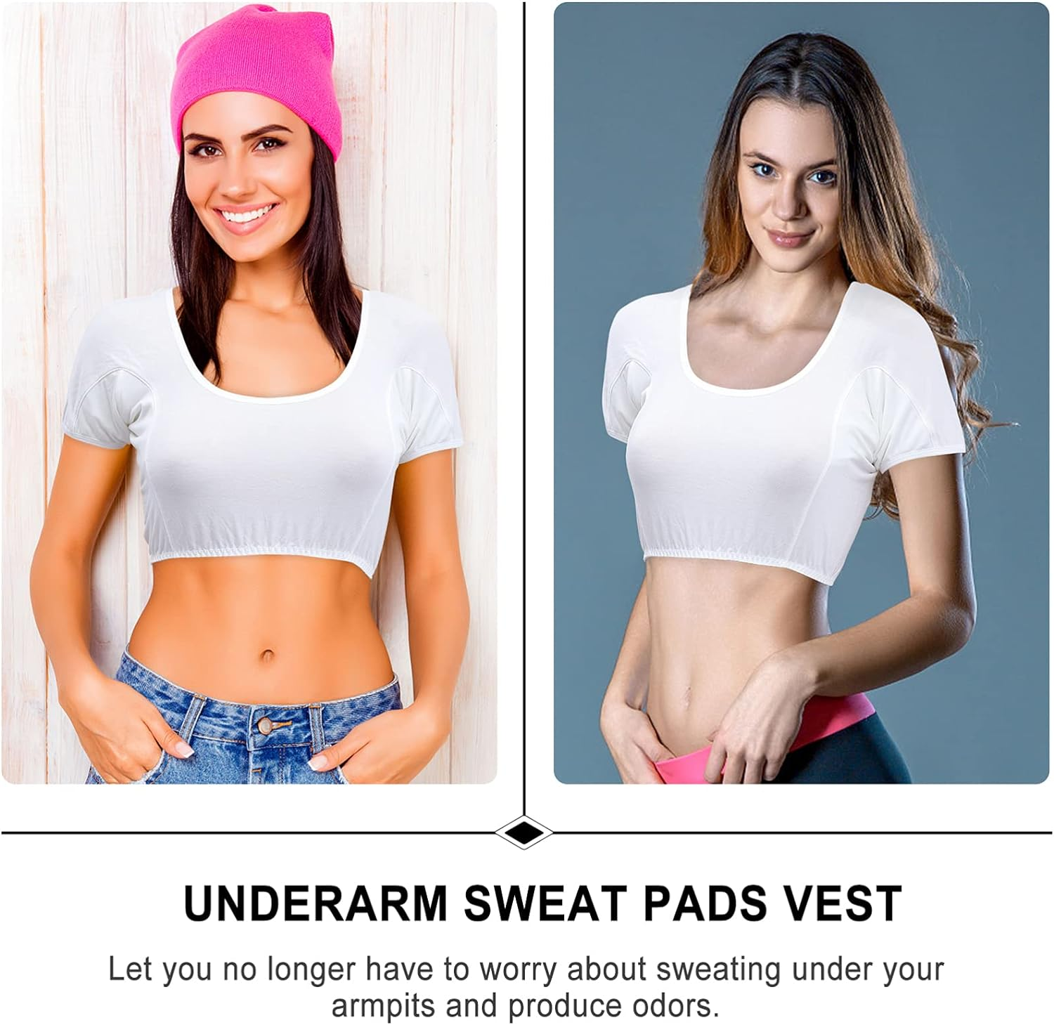 KESYOO Sweat Guard Underwear Vest Breathable Washable Sweat Cami Cotton Sweatproof Undershirt- Size S image number 4