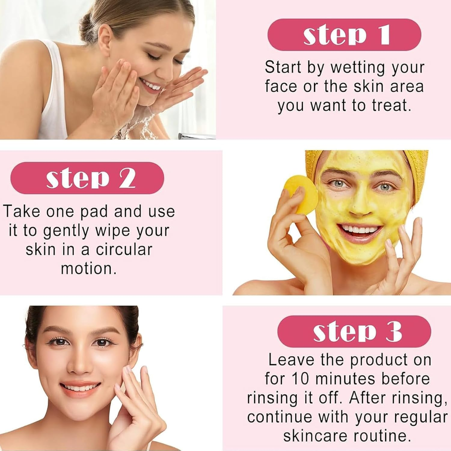 80Pcs Exfoliating Kojic Acid and Turmeric Face Scrub Pads for Deep Cleansing and Oil Control image number 4