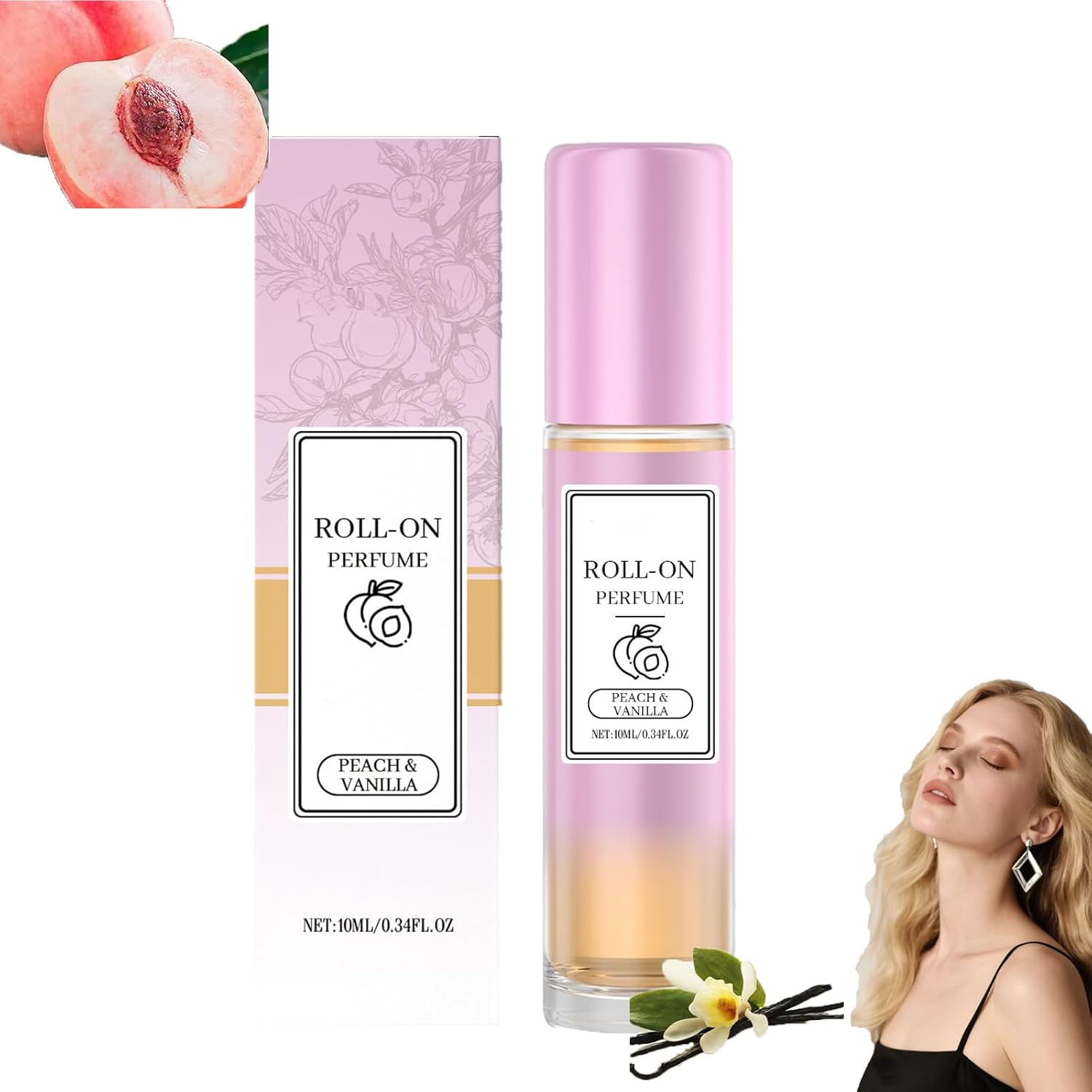 Perfume for Women, Roller-On Perfume, Long-Lasting Refresh Fragrance with Floral & Fruity, Convenient to Carry, Charming Ladies' Fragrance Oil, Gentle Scents for All Skin Types (2Pcs Peony)