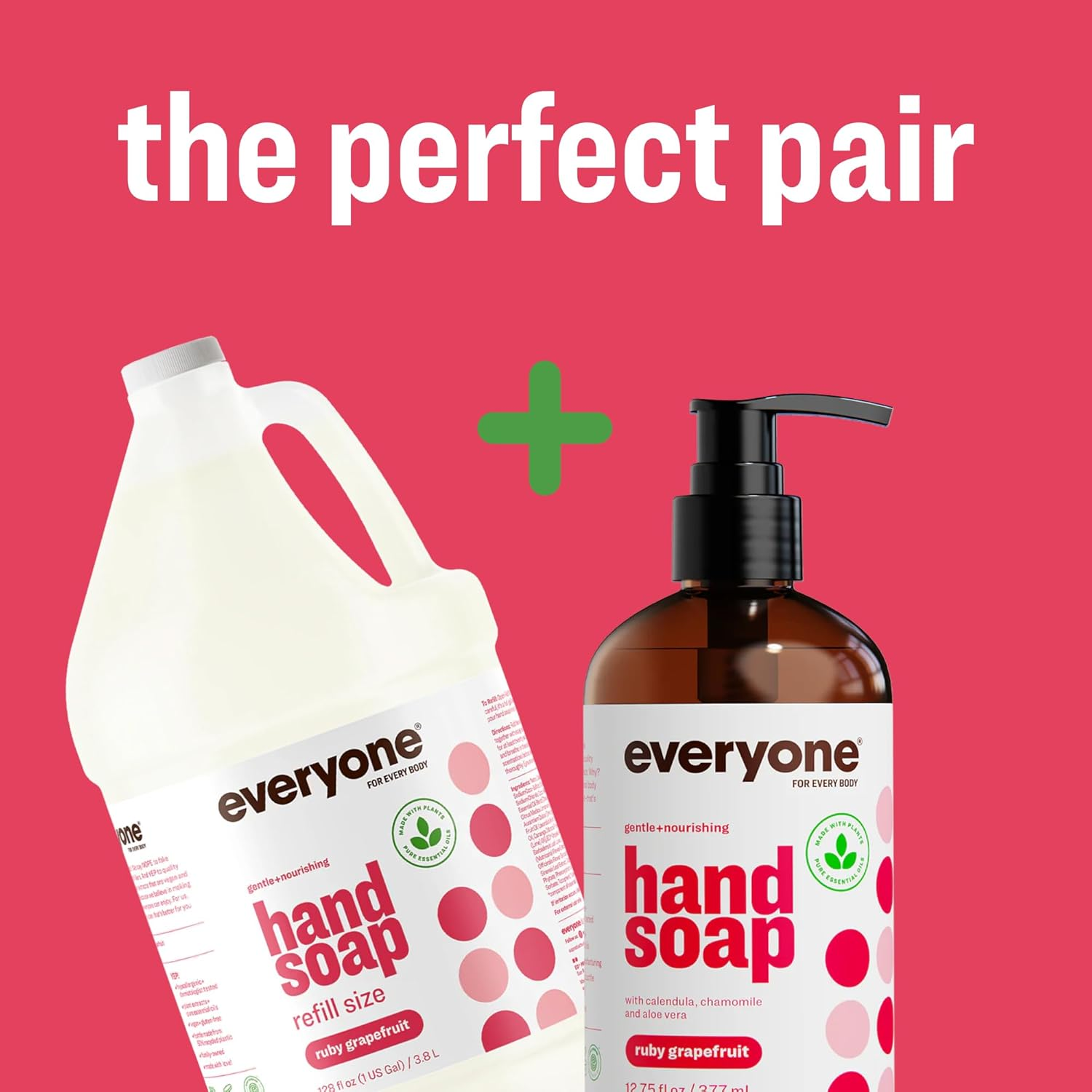 Everyone Liquid Hand Soap, 12.75 Ounce (Pack of 3), Ruby Grapefruit, Plant-Based Cleanser with Pure Essential Oils (Packaging May Vary) image number 4