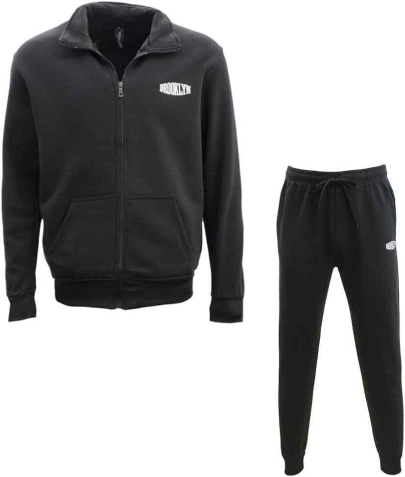 FIL Men'S Fleece Zip up Sweater Track Pants Set Tracksuit Sweatsuit - Brooklyn