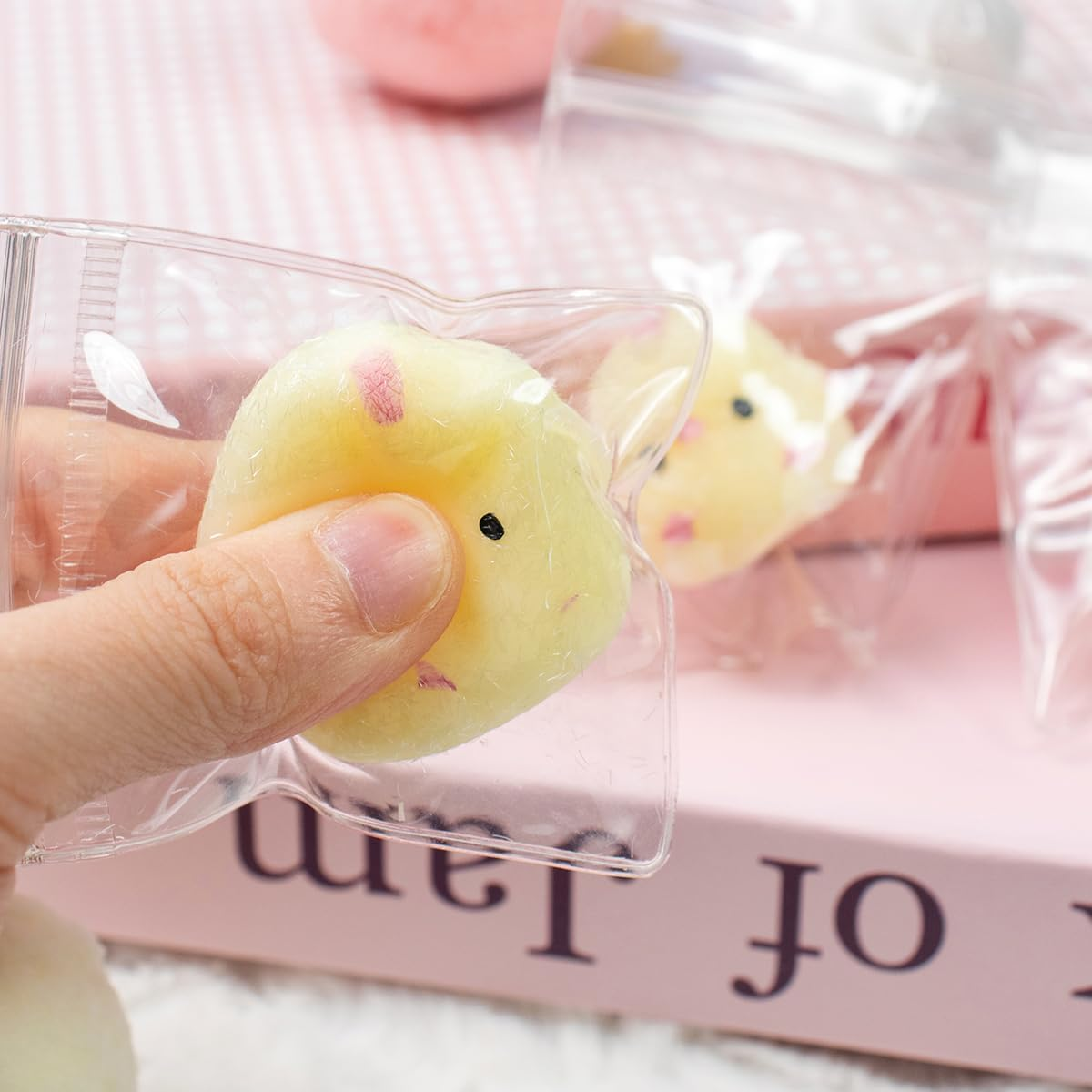 4Pcs Mini Taba Squishies Squichy Chick Toy Party Favors for Kids, Fufu Squishy Fidget Toys Small Chick White/Yellow Squeeze Toy for Stress Relief Suitable for Adults Kids image number 4