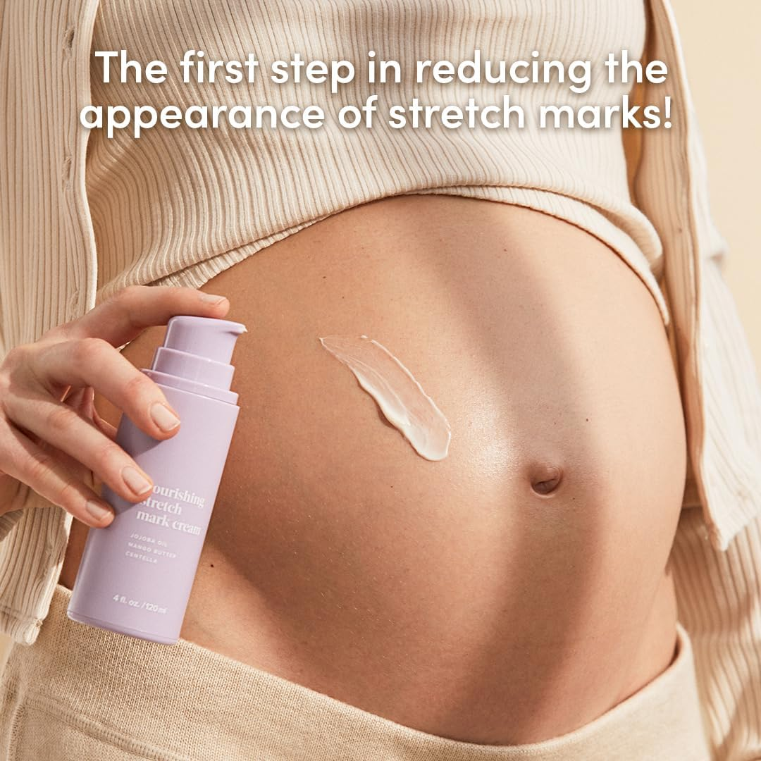 Evereden Nourishing Stretch Mark Cream (4 Fl.Oz): Clean & Vegan Cream for Pregnancy and Postpartum | Pregnancy Stretch Mark Prevention | Rich in Vitamins & Minerals image number 6