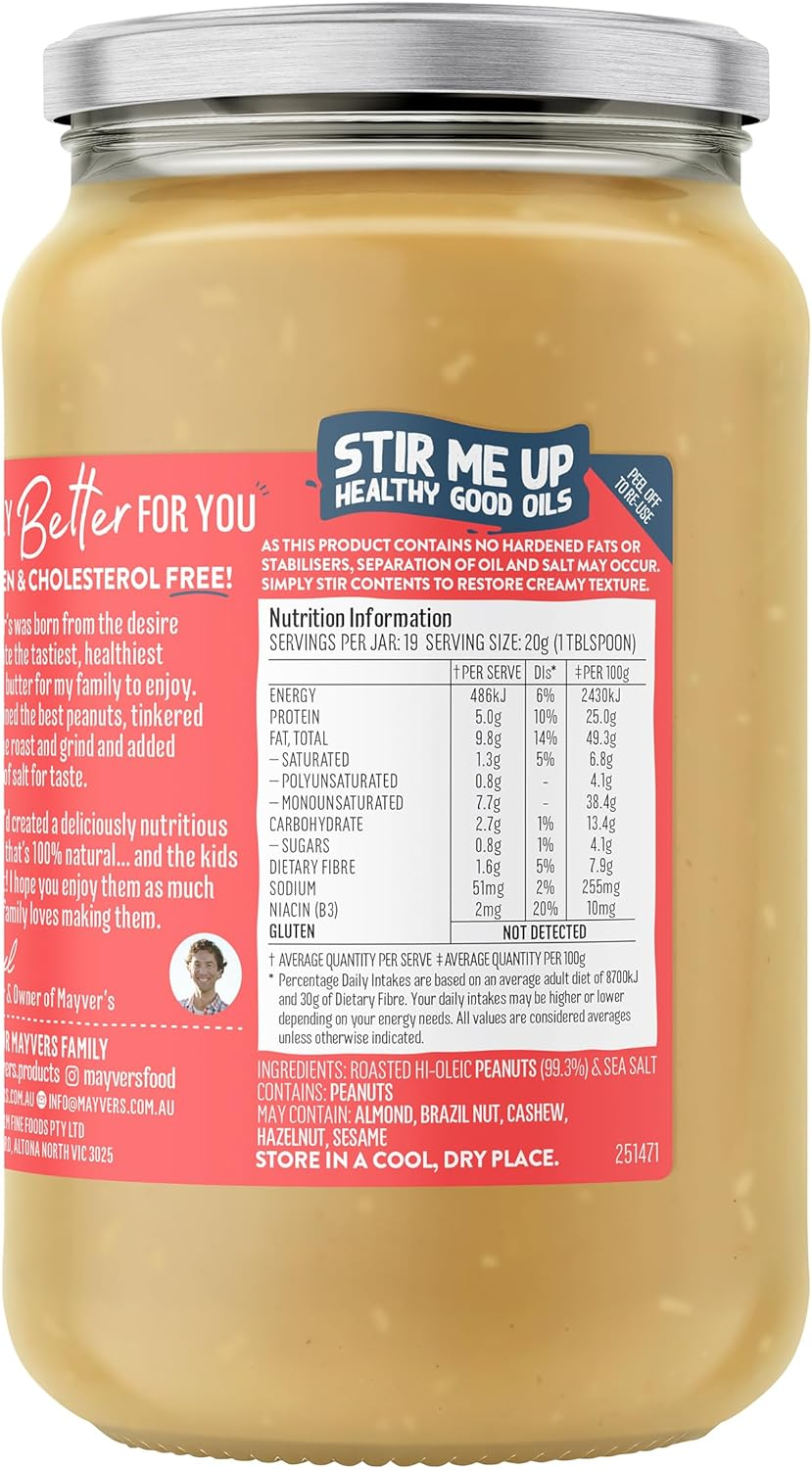 Mayver'S Super Natural Crunchy Peanut Butter 375G image number 4