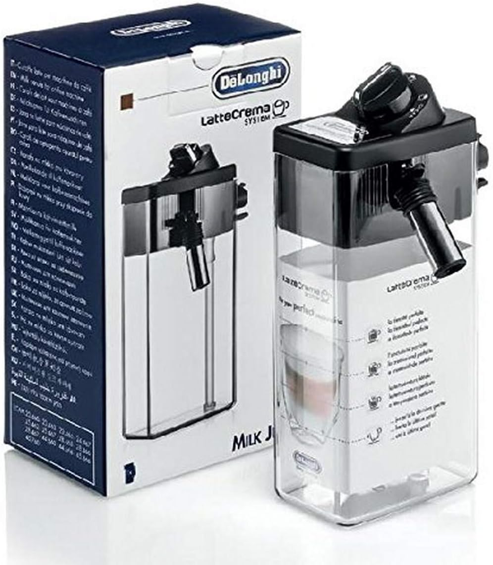 De'Longhi Milk Jug Carafe DLSC014, Compatible with De'Longhi Primadonna Elite Fully Automatic Coffee Machines, Clear image number 1