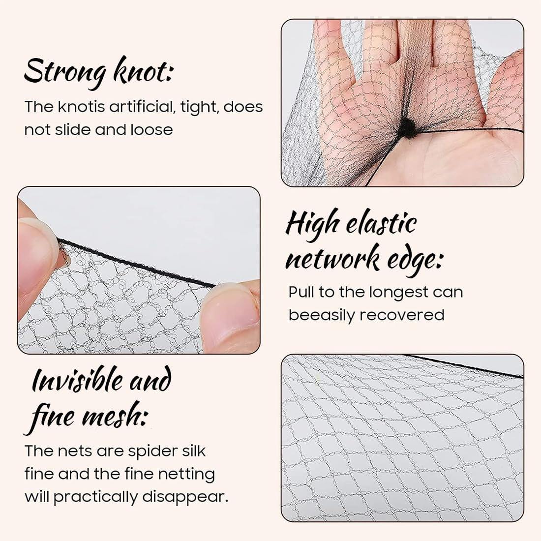 CATOR Pack of 30 Invisible Hair Net with 50 Pieces Hairpins, Nylon Hair Nets for Buns, Bun Nets, Hair Nets Hair Net, Bun Bun Children'S Ballet Hair Bun Shaper, Elastic Edge, Knot Net, Blonde Net