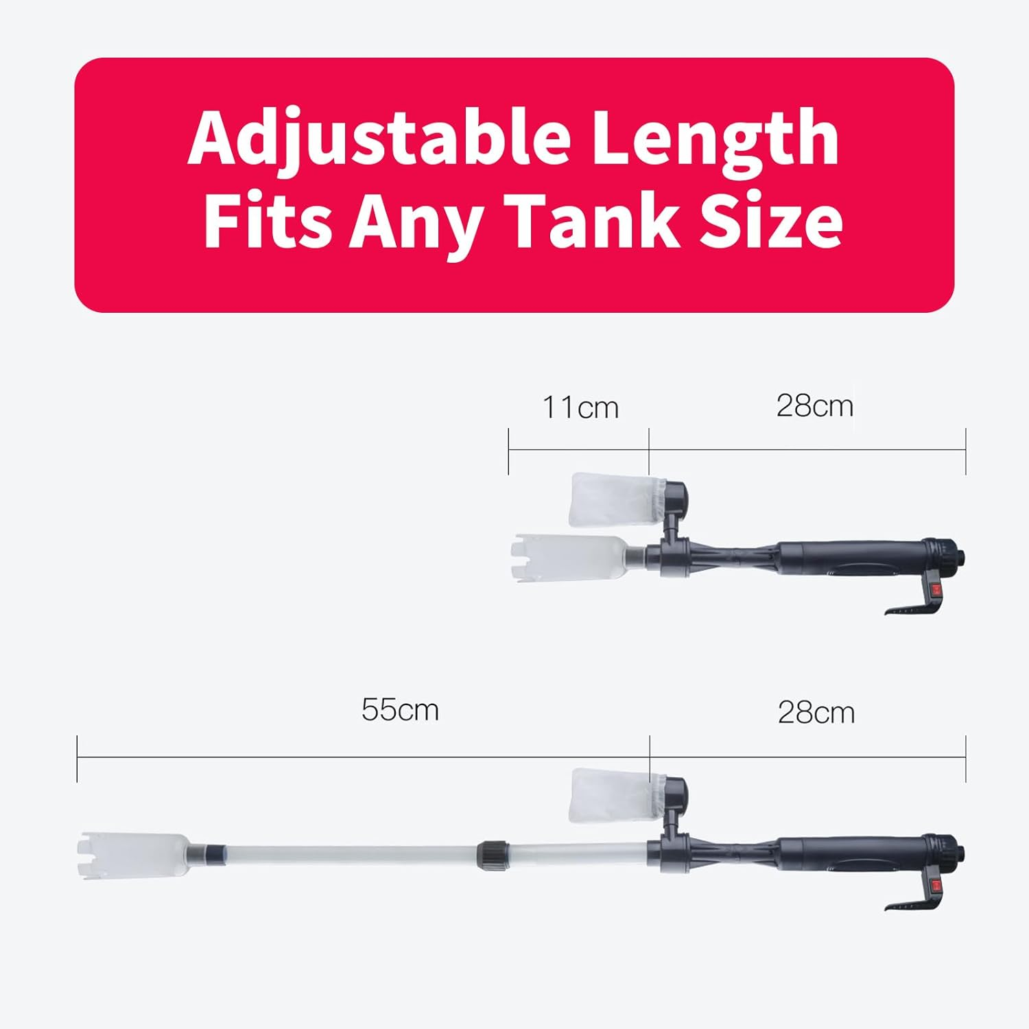 Electric Aquarium Gravel Vacuum, Fish Tank Cleaner for Easy Water Change & Gravel Cleaning, Multi-Function Vacuum for Fish Tanks, Ponds & Turtle Tanks image number 5