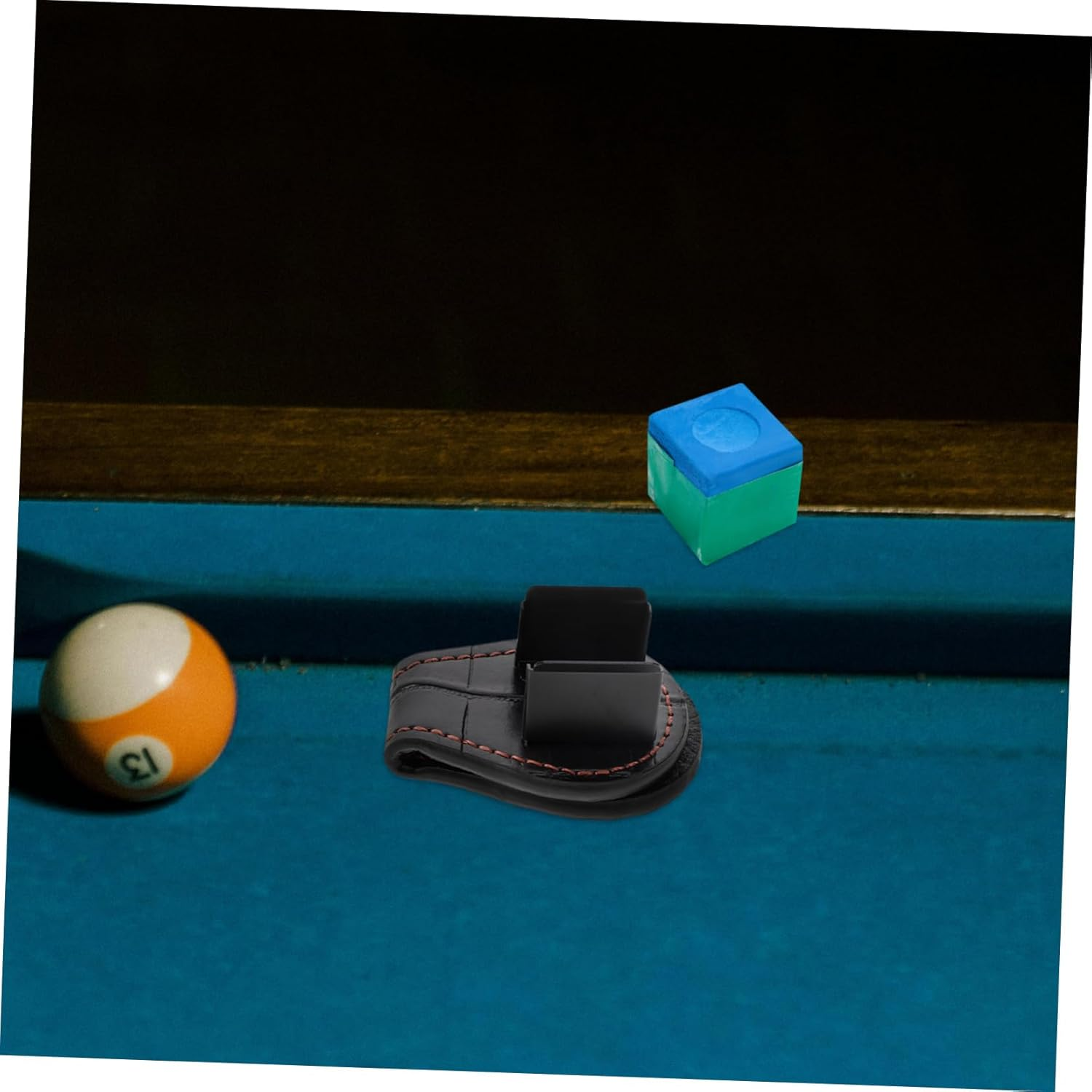 Yardwe Chocolate Storage Box Billiard Balls Chalk Holder for Billiard Pool Chalk Holder Billiard Accessory Pool Cue Chalk Tip Billiard Supply Cue Chalk Holders Skin Black
