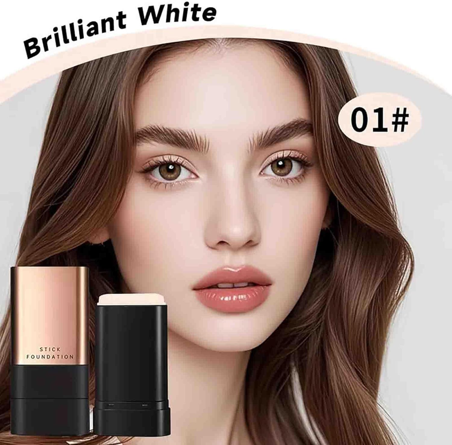 2 in 1- Luxury Anti-Wrinkle Foundation Stick, Double Head Foundation Make-Up Stick, Luxury Anti-Wrinkle Foundation Stick, Korea Flawless Eraser Foundation Stick, Foundation Stick (Mix-2Pcs) - Brilliant White image number 5
