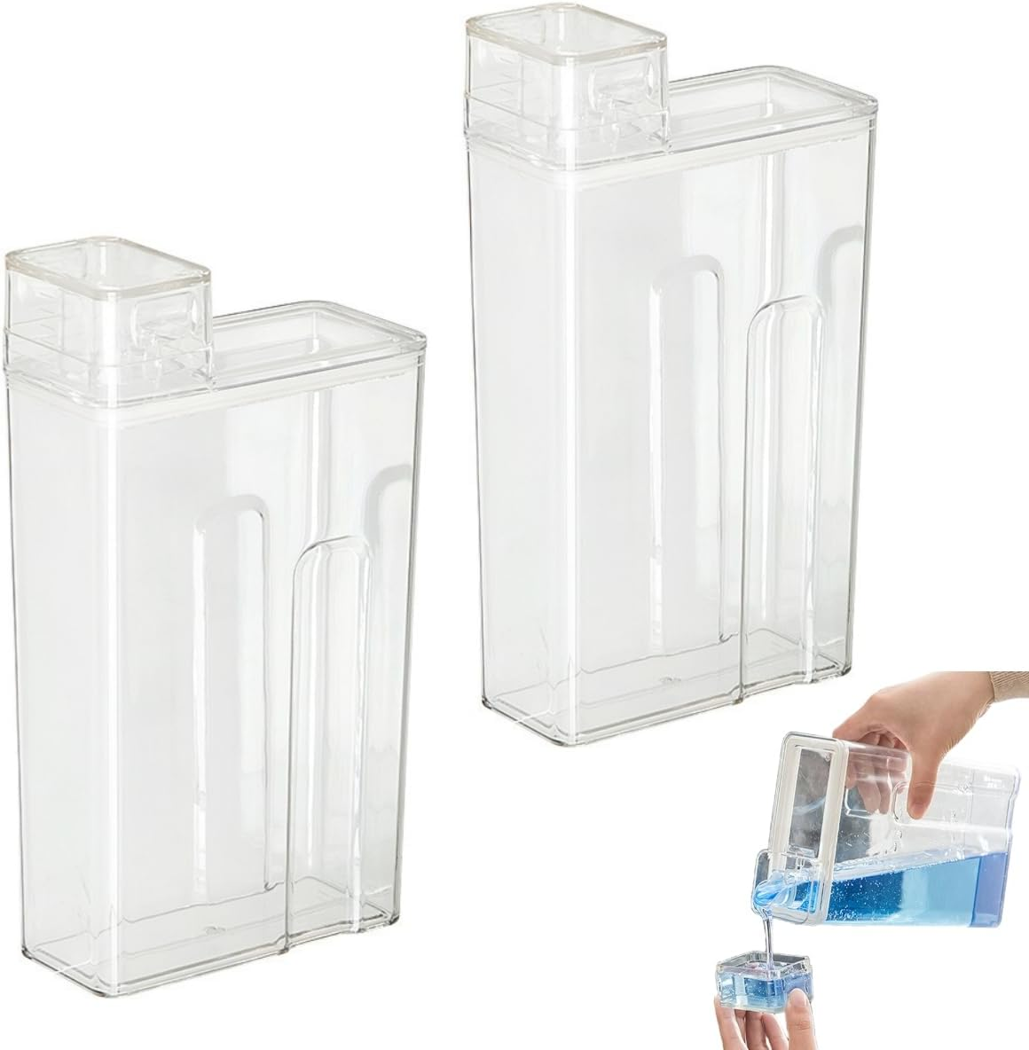 ZNZNANG 2PCS Laundry Detergent Dispenser,Beads Container for Fabric Softener, Softener Laundry Detergent Bottle 1000Ml (Transparent)