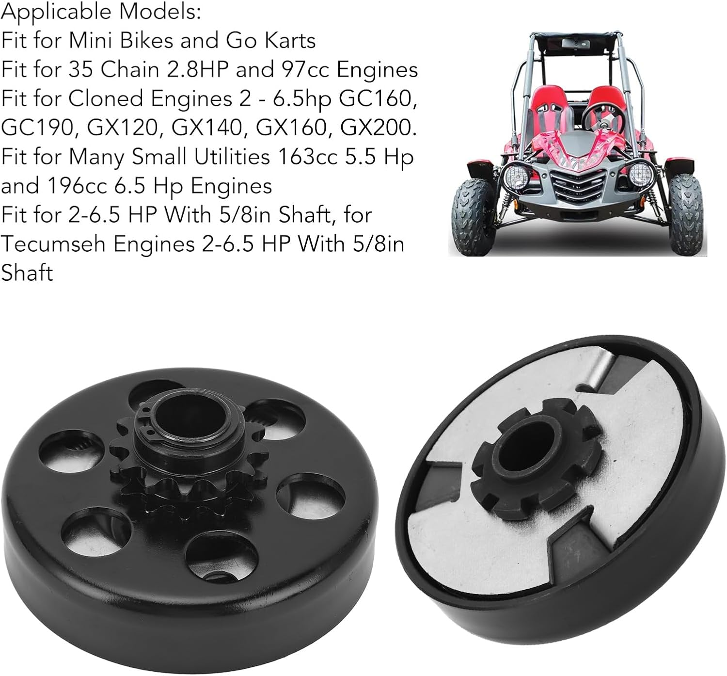 Go Kart 3/4 Inch Bore 13 Tooth for 170F Engine, 428 Chain Centrifugal 13T for Mini Bikes and Go Karts, Lawnmower, Garden Equipment Log Splitters