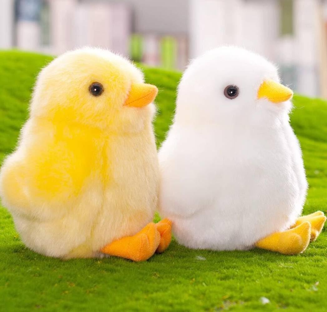 6 Inch Small Yellow Chick Plush Toys Chicken Stuffed Toys (Yellow + White)