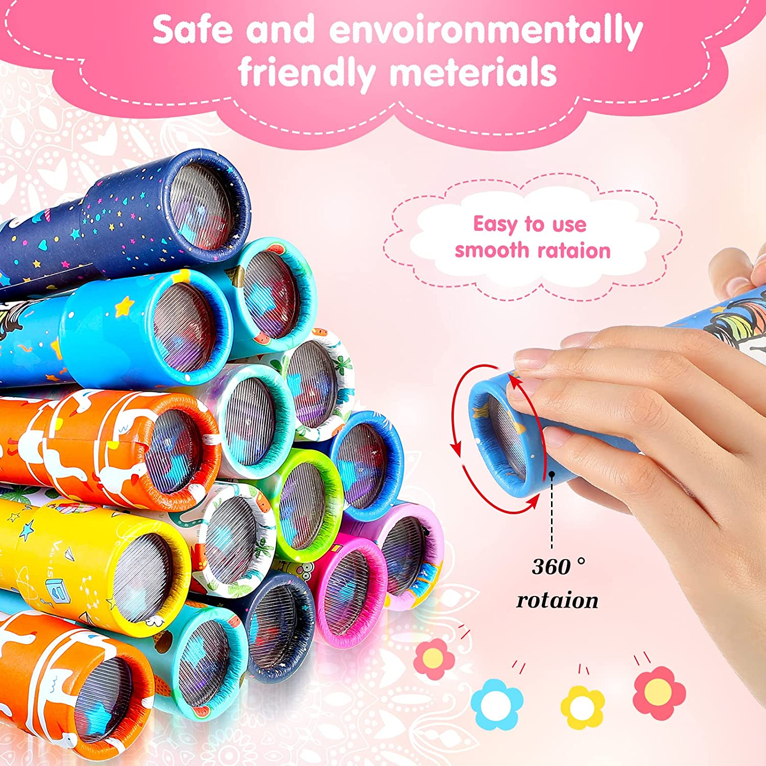 15 Pcs Classic Kaleidoscopes Old Fashioned Vintage Kaleidoscope Toys Educational Toys Stock Stuffers Bag Fillers for Boys and Girls Birthday and School Carnival Prizes, Random Patterns image number 5