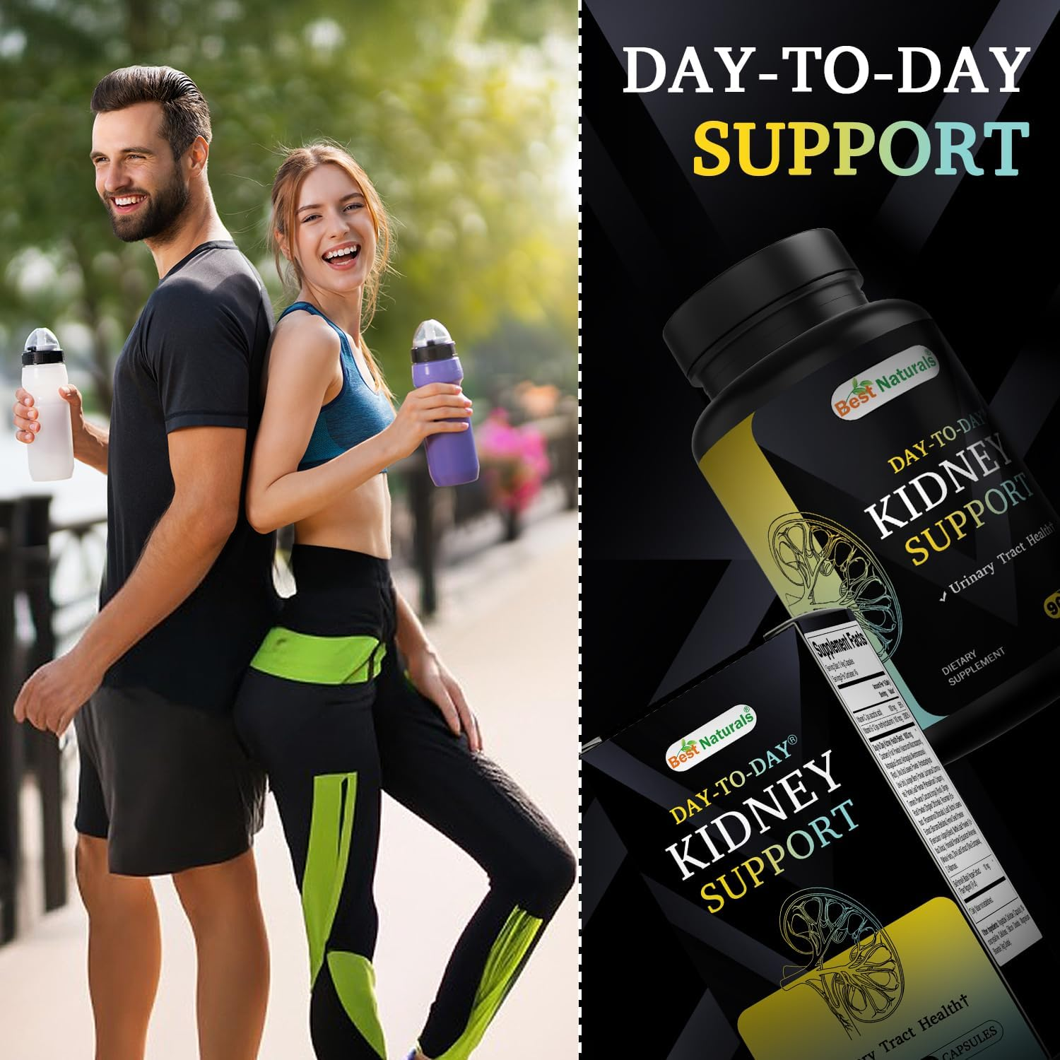 Best Naturals Day-To-Day Kidney Support with Cranberry Fruit, Vitamin C, B12, D-Mannose, Uva Ursi, Juniper Berry, Parsley Leaf 90 Veg Capsules