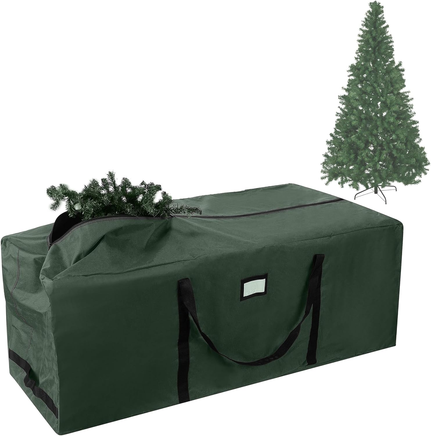 Rolling Christmas Tree Storage Bag- for 12 FT Artificial Trees- Red Canvas Duffel with Wheels-Protects Holiday Decorations & Inflatables by Elf Stor